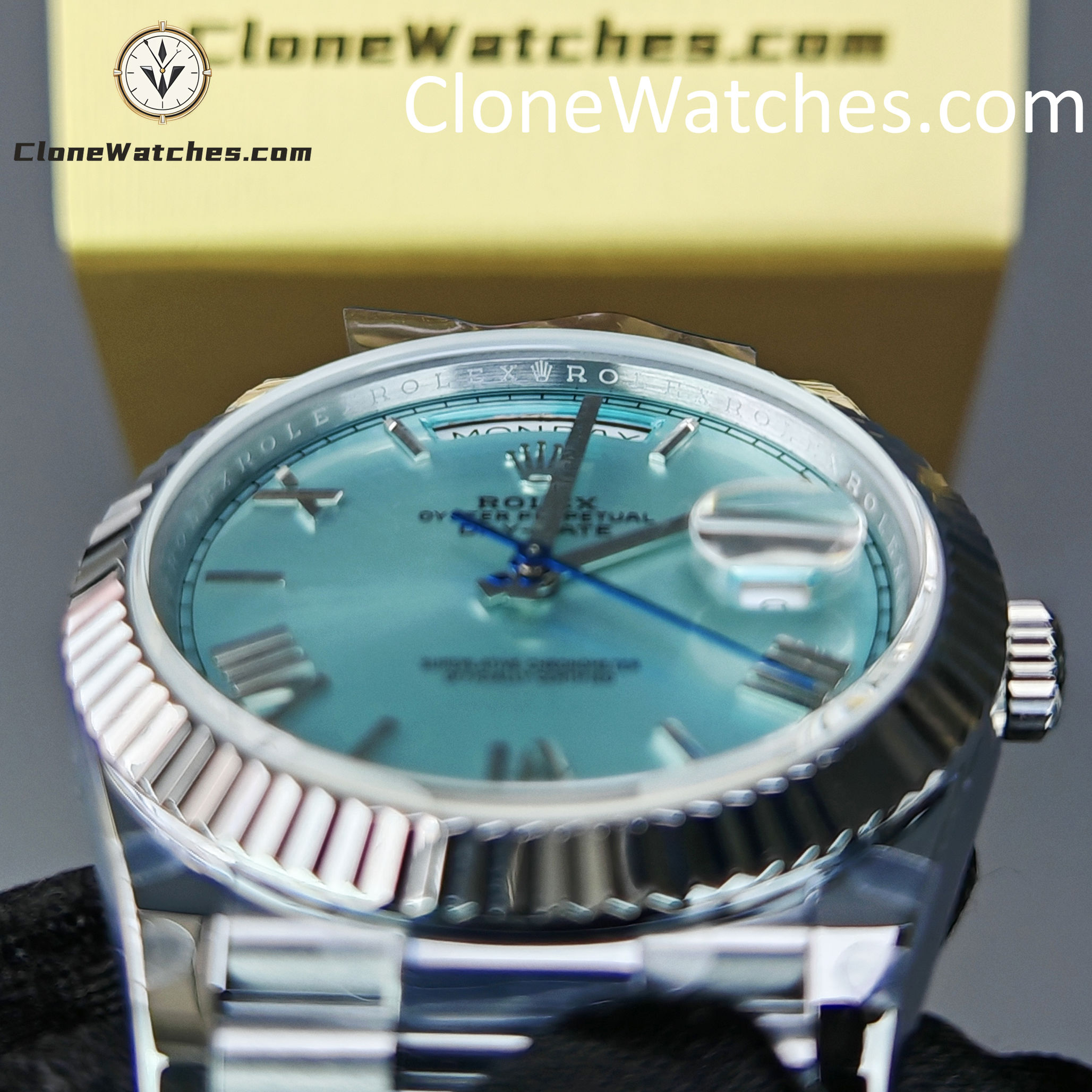 Rolex Super Clone Watches 1:1 Day Date Ice Blue Dial 40mm M228236-0012 3255 Movement
