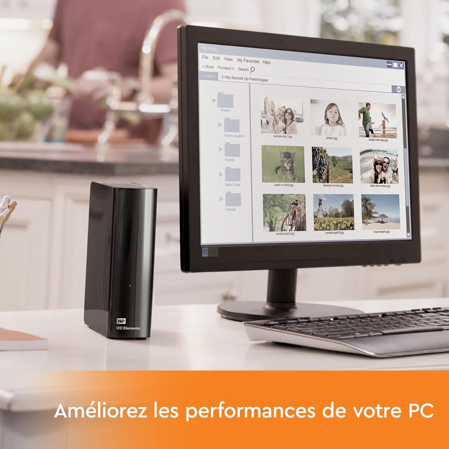 Disque dur bureau 20 To USB 30 stockage photos vidéos fichiers résistant chocs noir