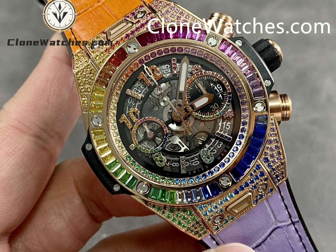 Hublot Super Clone Watches 1:1 Big Bang Unico King Gold Rainbow 42MM 441.OX.1118.LR.0999