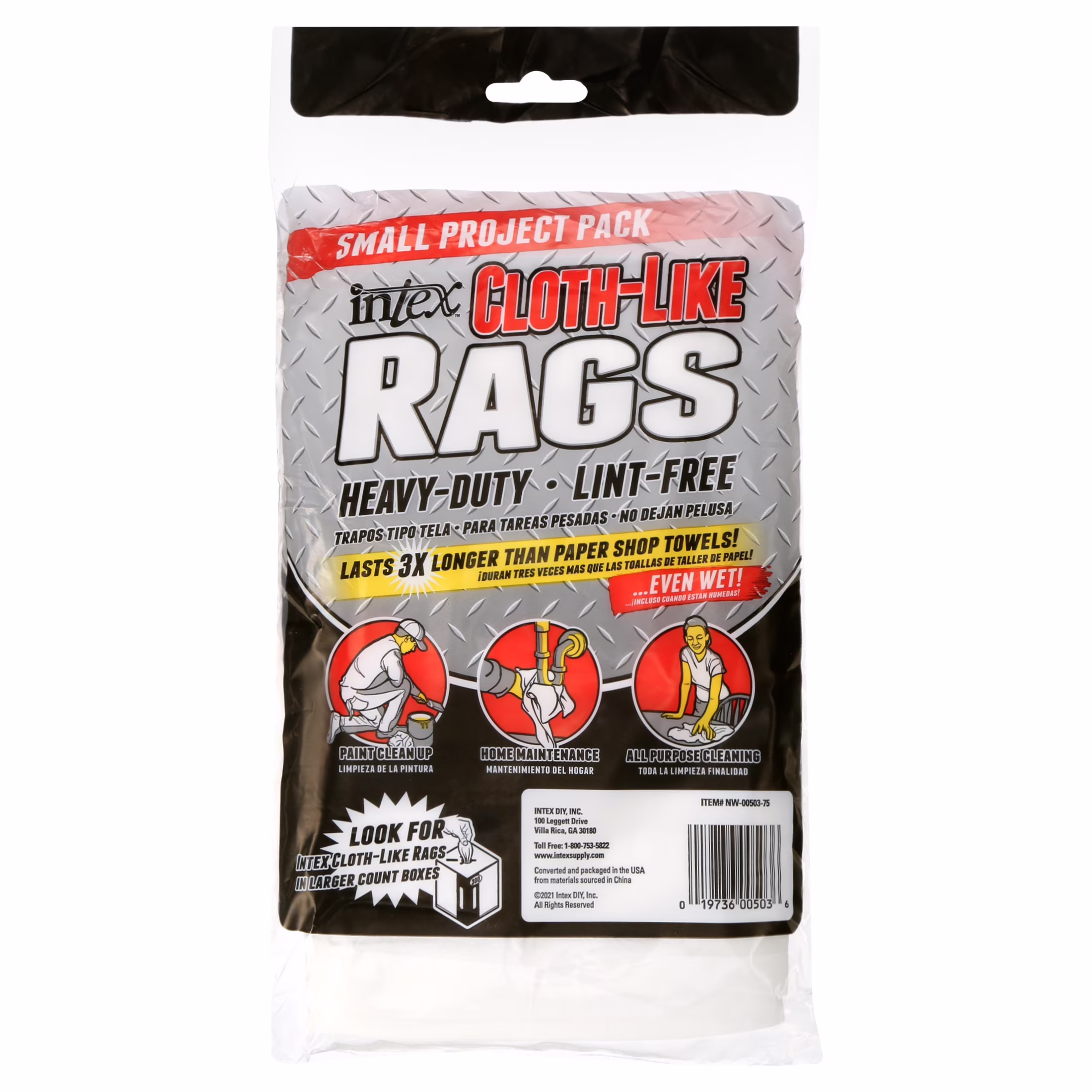 Intex DIY Cloth-Like Cleaning Rags, 75 Count