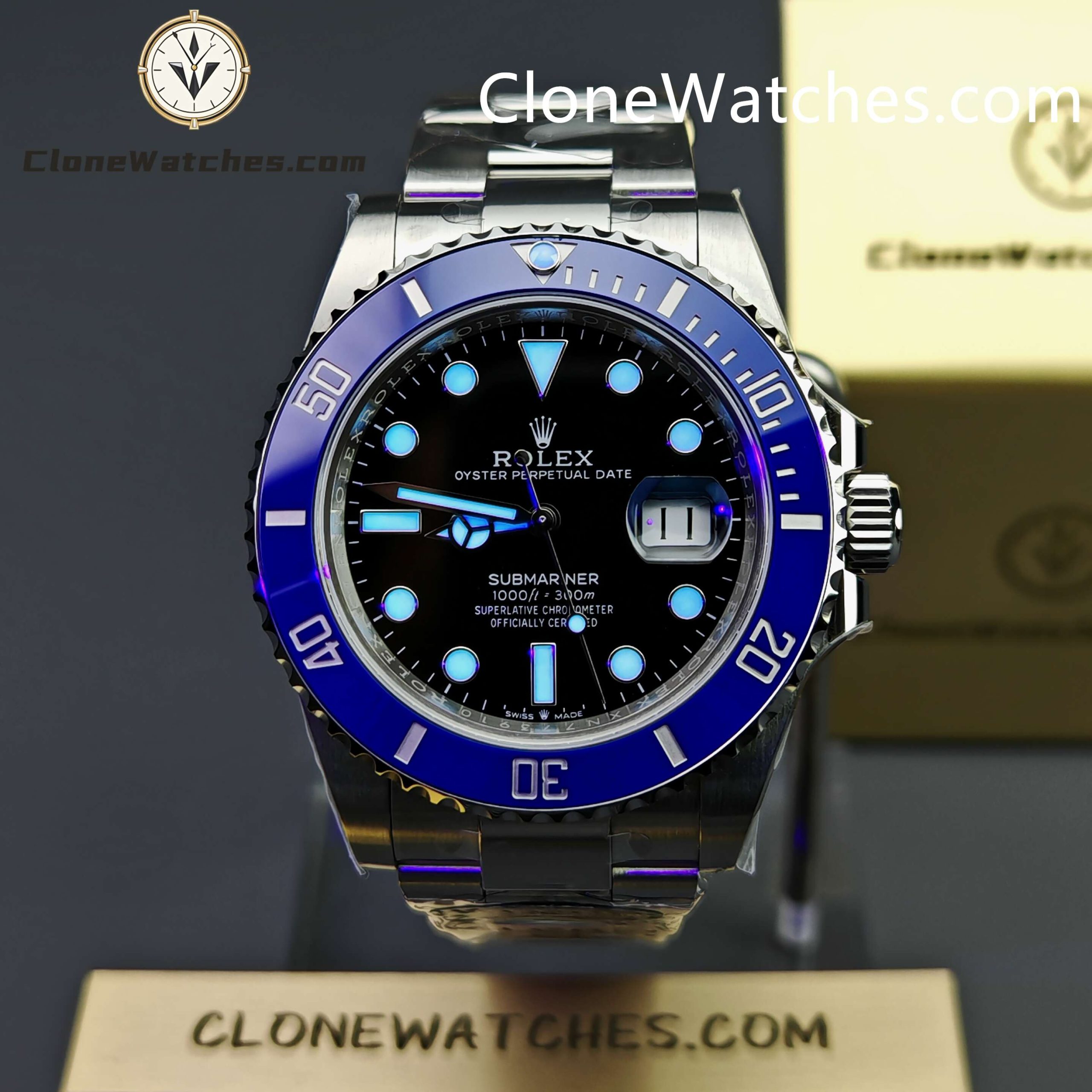 Rolex Super Clone Watches 1:1 Submariner Blue Bezel m126619lb 3235 Movement