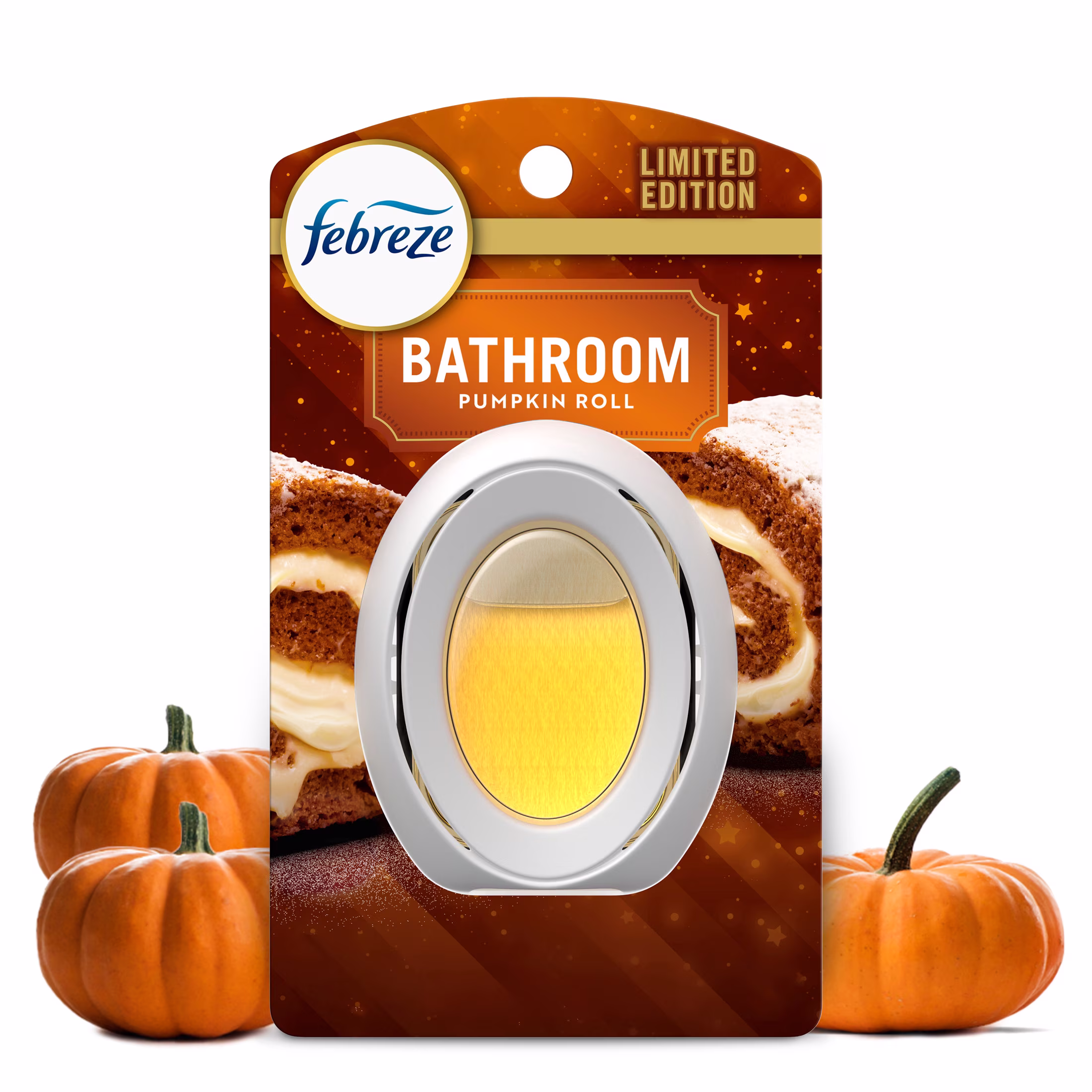 Febreze Bathroom Air Freshener, Odor-Fighting, Pumpkin Roll Scent, 1 Count