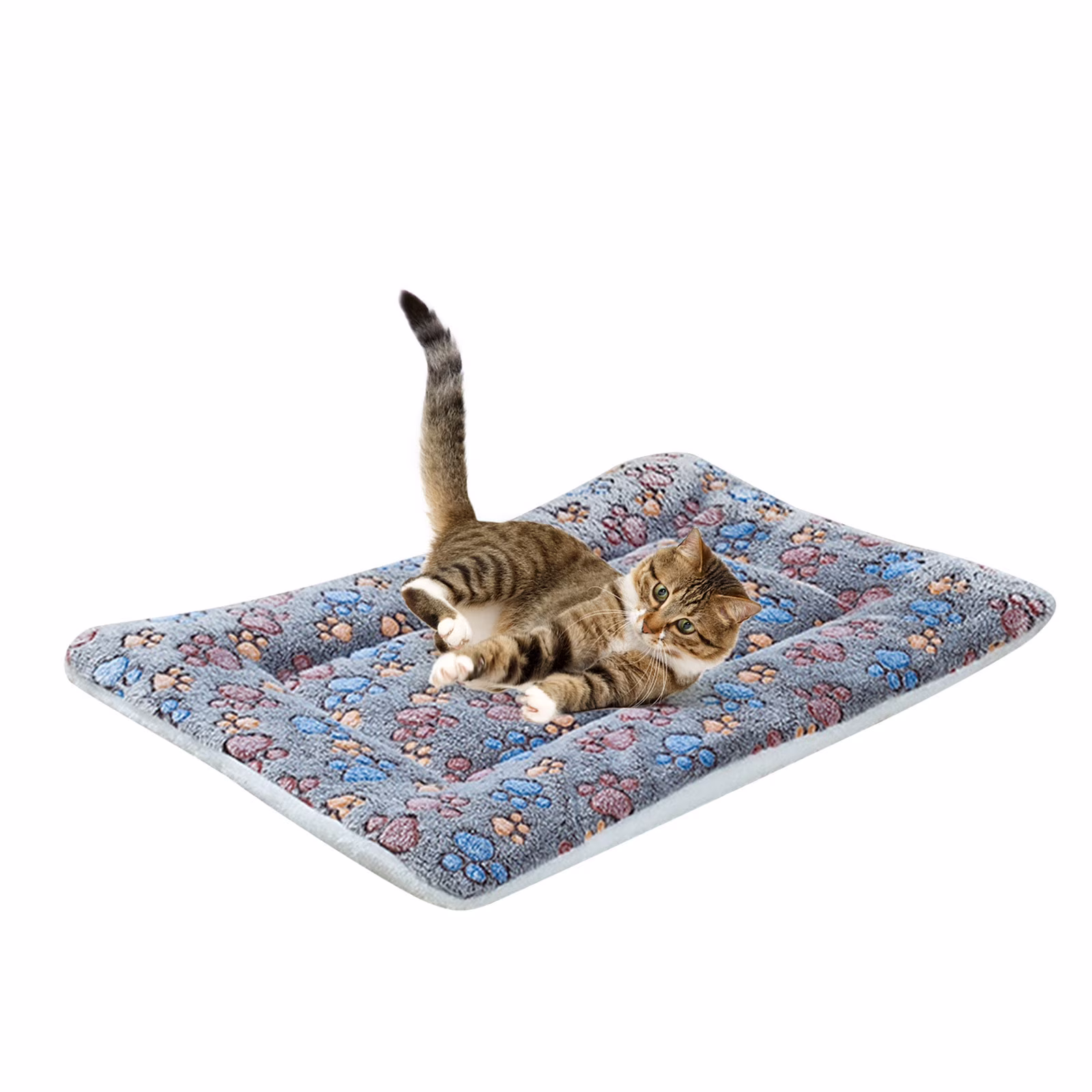 JeashCHAT Calming Cat Blanket Cat Bed Dog Crate Pad Ultra Soft Pet Pad with Cute Star Print, Comfortable Washable Thickened Warm Non-Slip Pet Mat on , 12.6