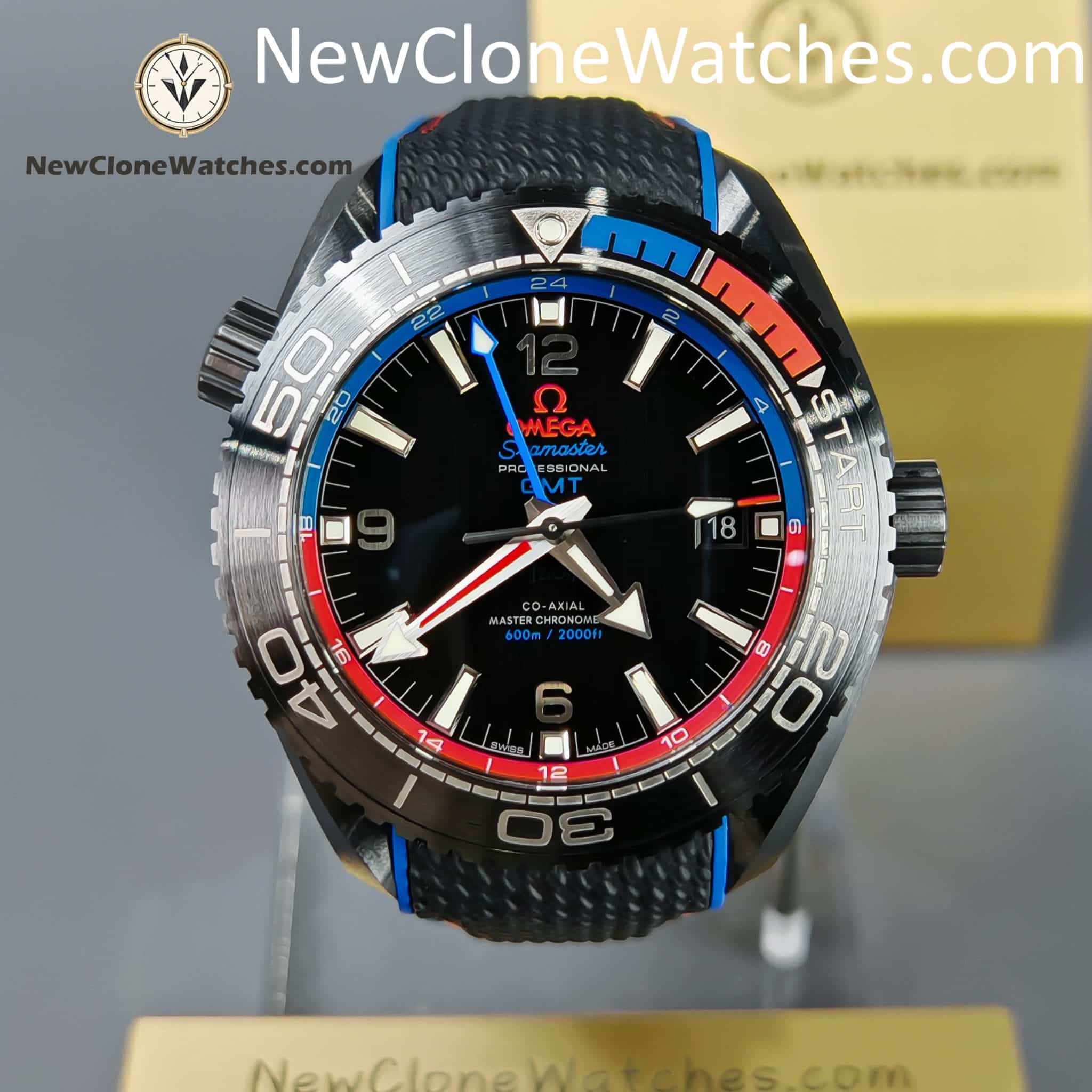 OMEGA Super Clone Watches 1:1 Seamaster Planet Ocean 600M ��ETNZ�� Deep Black 215.92.46.22.01.004 45.5MM