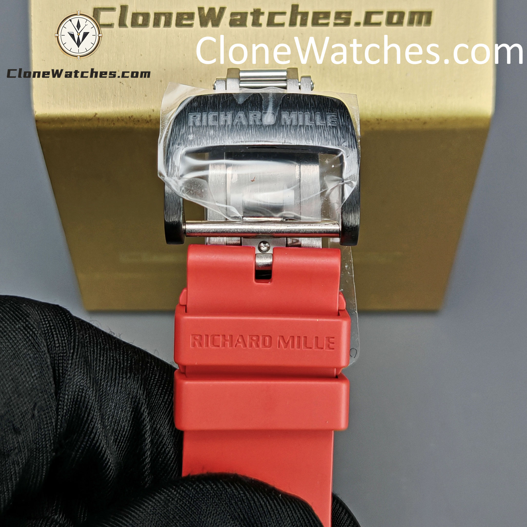 Richard Mille Super Clone Watches 1:1 RM 035 – 02 NTPT Carbon Fiber Red Rubber Strap