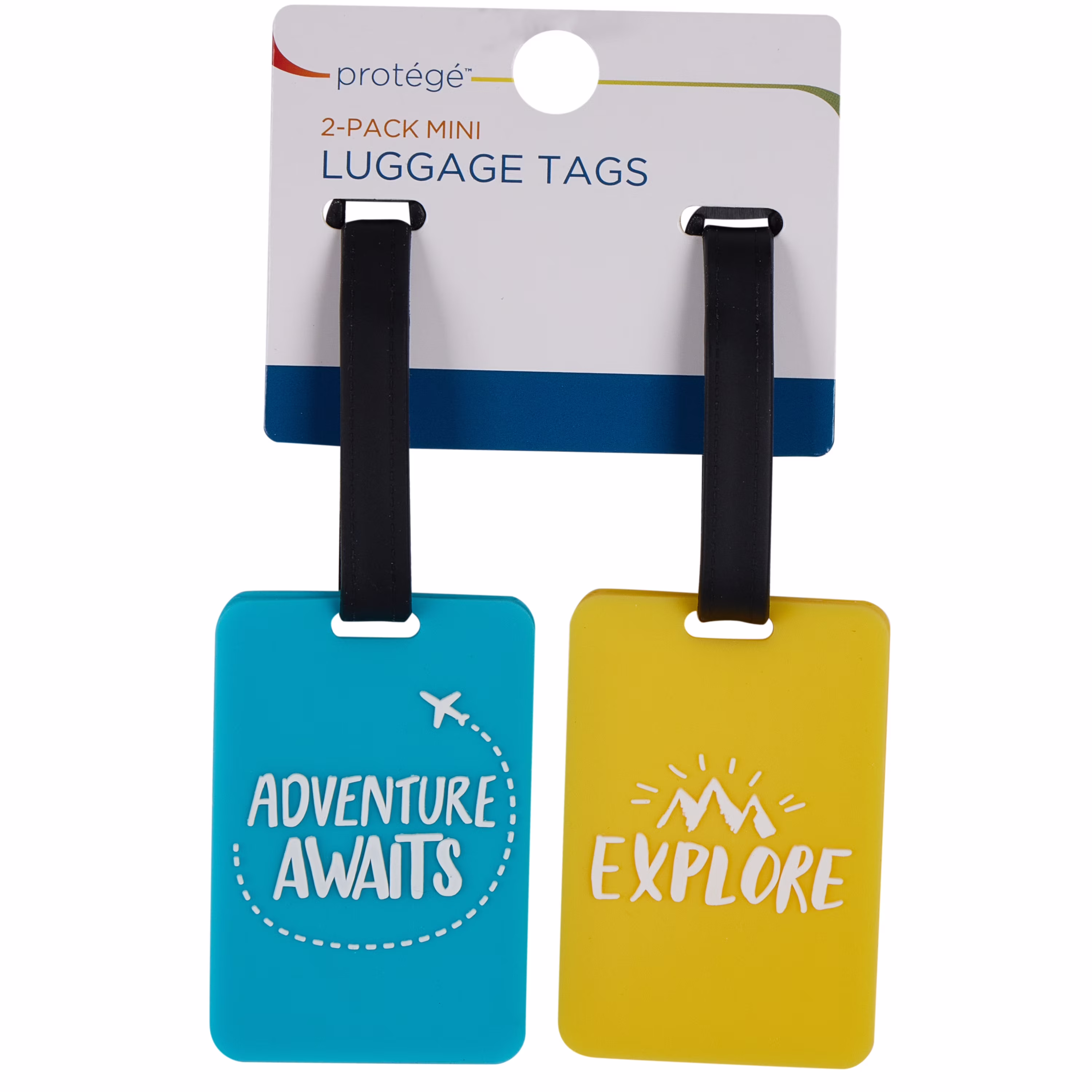 (4 pack) Protege 2 Pack Mini Luggage Tags in Teal and Orange