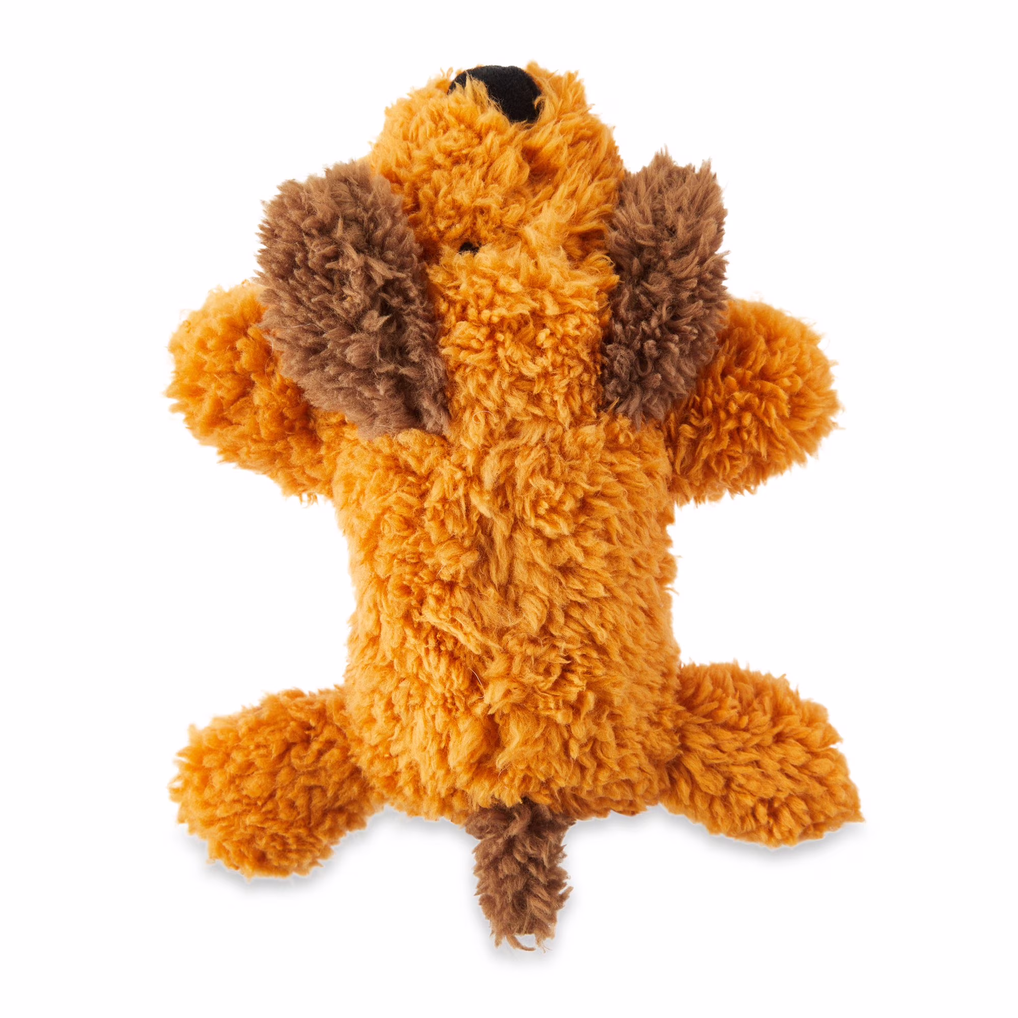(4 pack) Vibrant Life Brown Floppy Plush Dog Toy with Squeaker, Chew Level 1