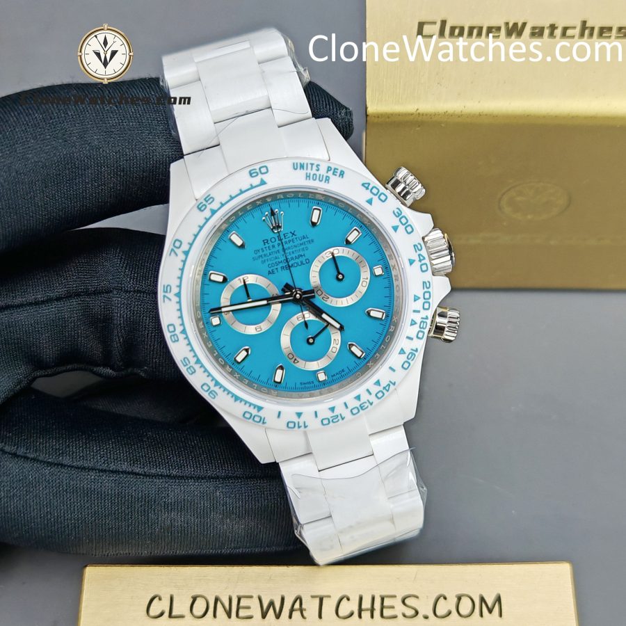 Modified Super Clone Watches 1:1 AET Rolex Daytona Full Ceramic Abu Dhabi 4130 Movement