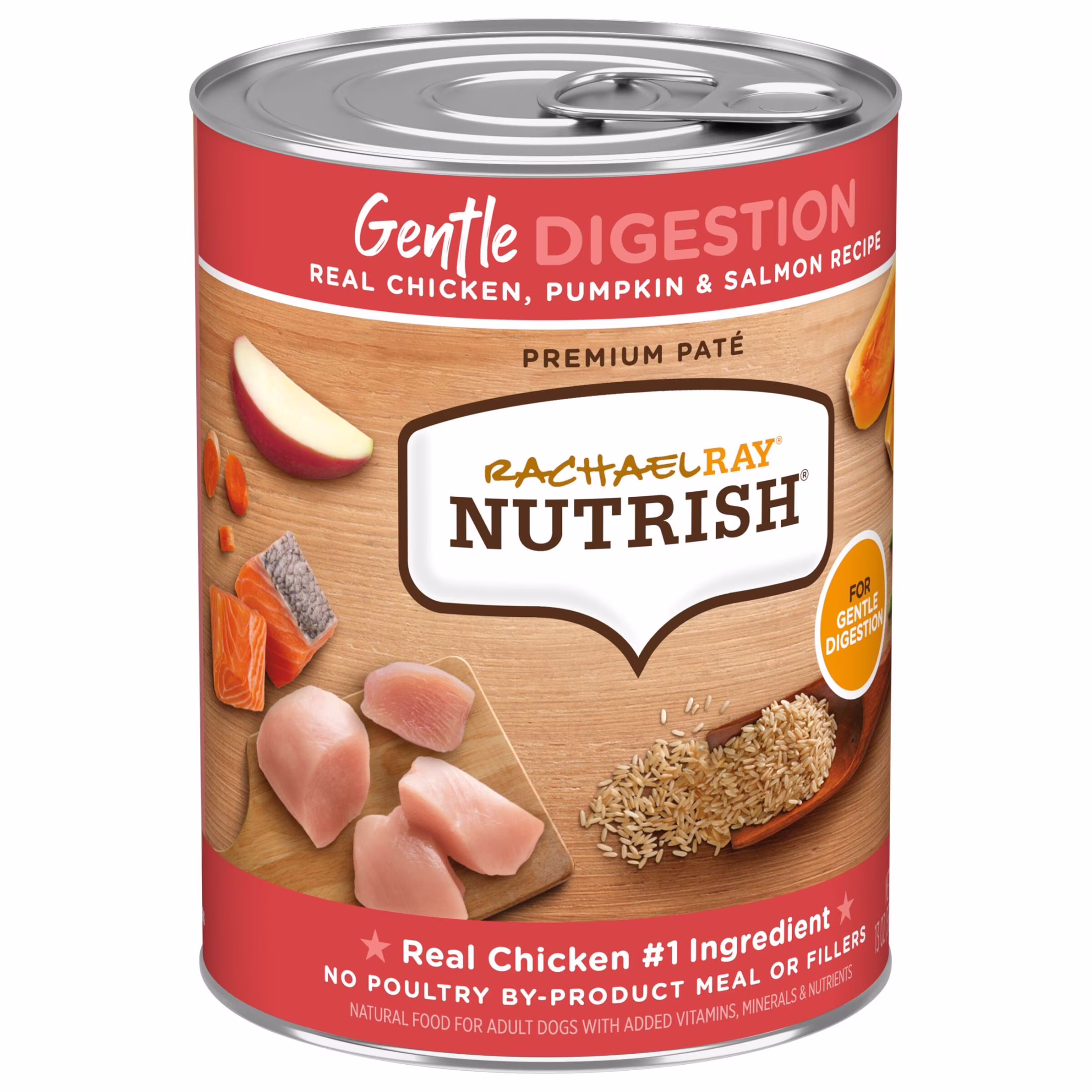Rachael Ray Nutrish Premium Paté Gentle Digestion Real Chicken, Pumpkin & Salmon Recipe Wet Dog Food, 13 oz. Can