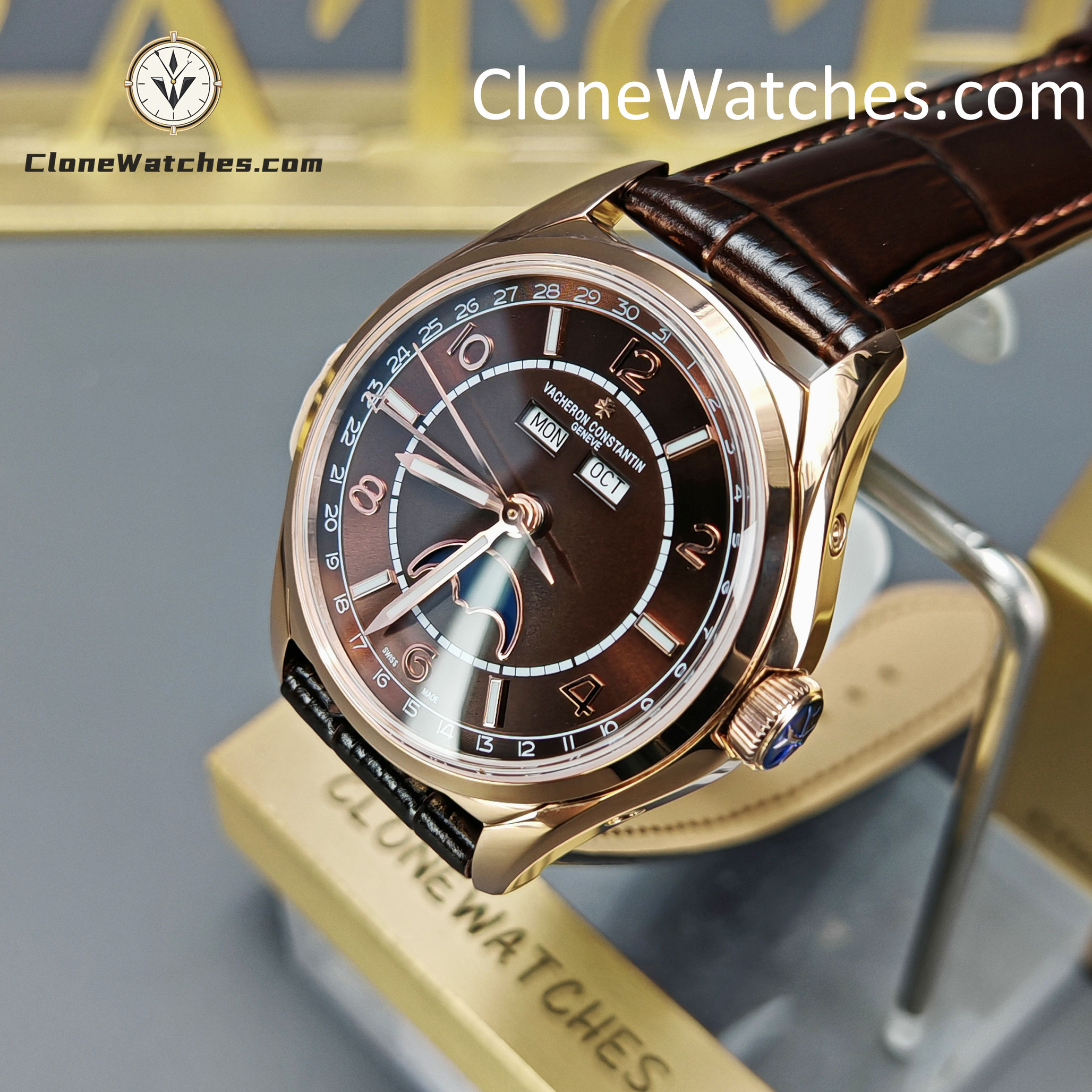 Vacheron Constantin Super Clone Watches 1:1 Fiftysix 4000E/000R-B065 Sepia Brown-Toned Dial