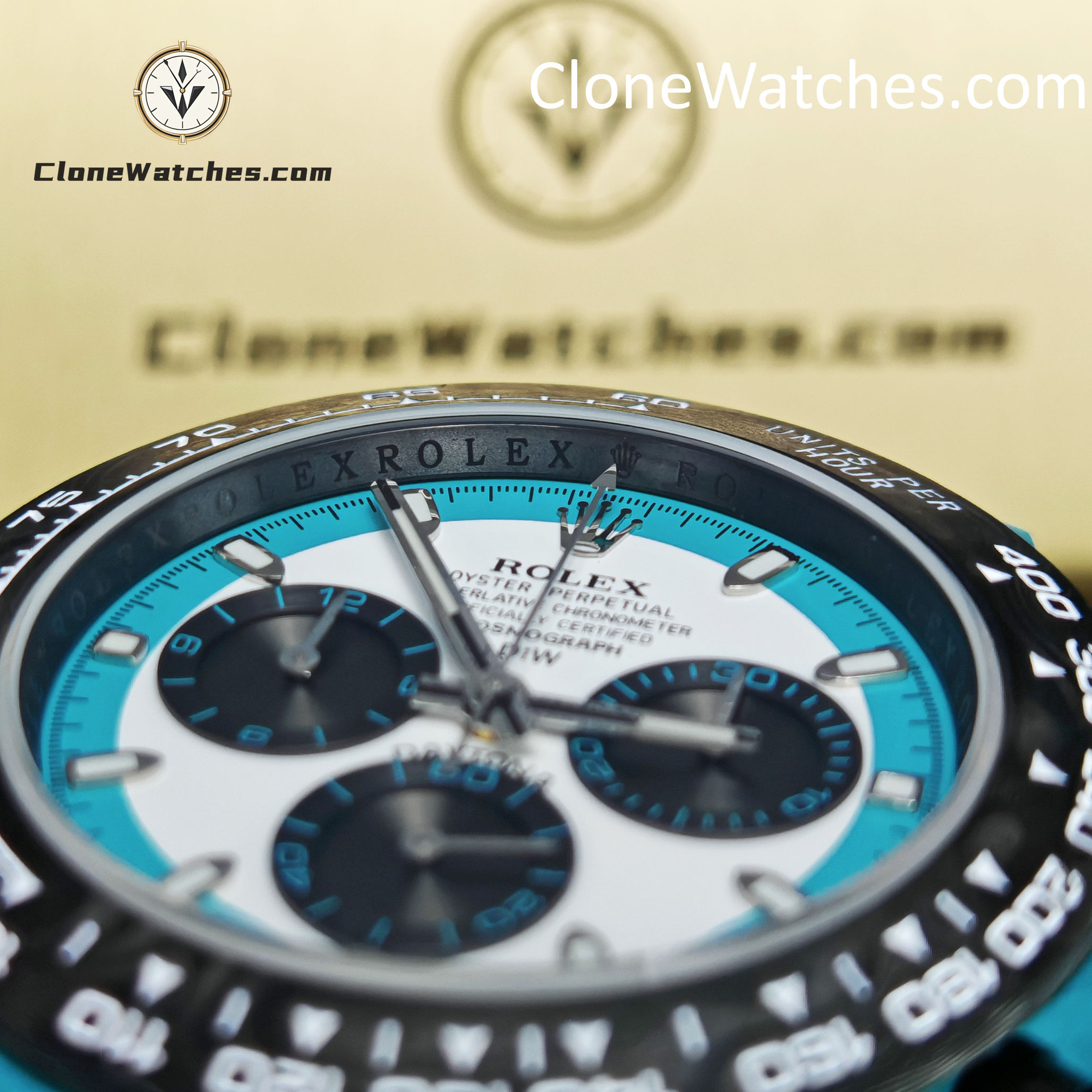 Modified Super Clone Watches 1:1 DiW Rolex Daytona Quartz Fiber CELESTE INVERT