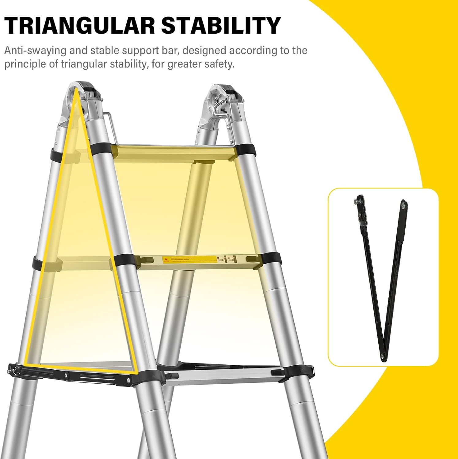 Échelle télescopique 5 m aluminium pliable charge 150 kg