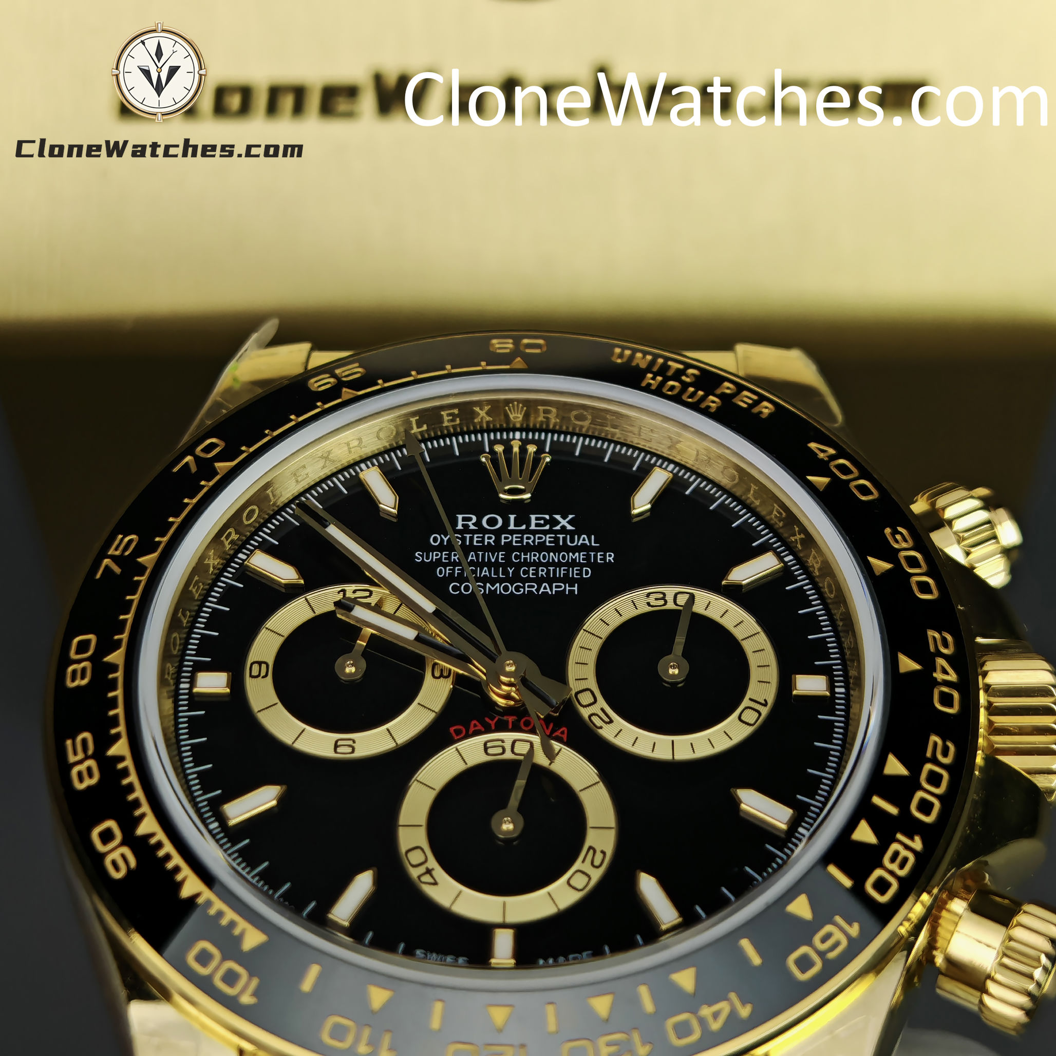 Rolex Super Clone Watches 1:1 Daytona 18k Gold M126518ln-0008 4131 Movement