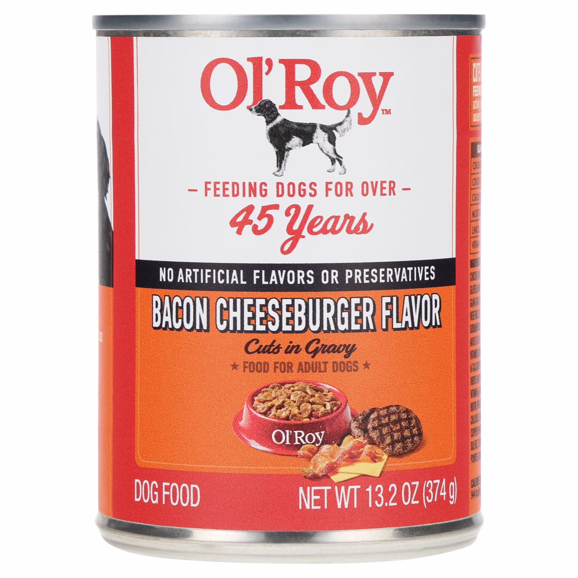 Ol' Roy Bacon Cheeseburger Flavor Cuts in Gravy Wet Dog Food, 13.2 oz Can