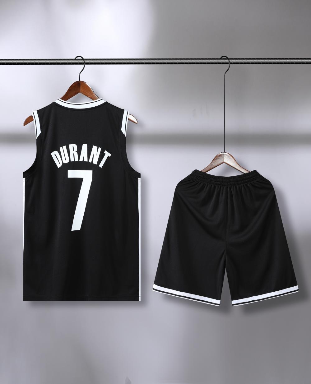 Nets basketball uniform black suit No. 7 Durant