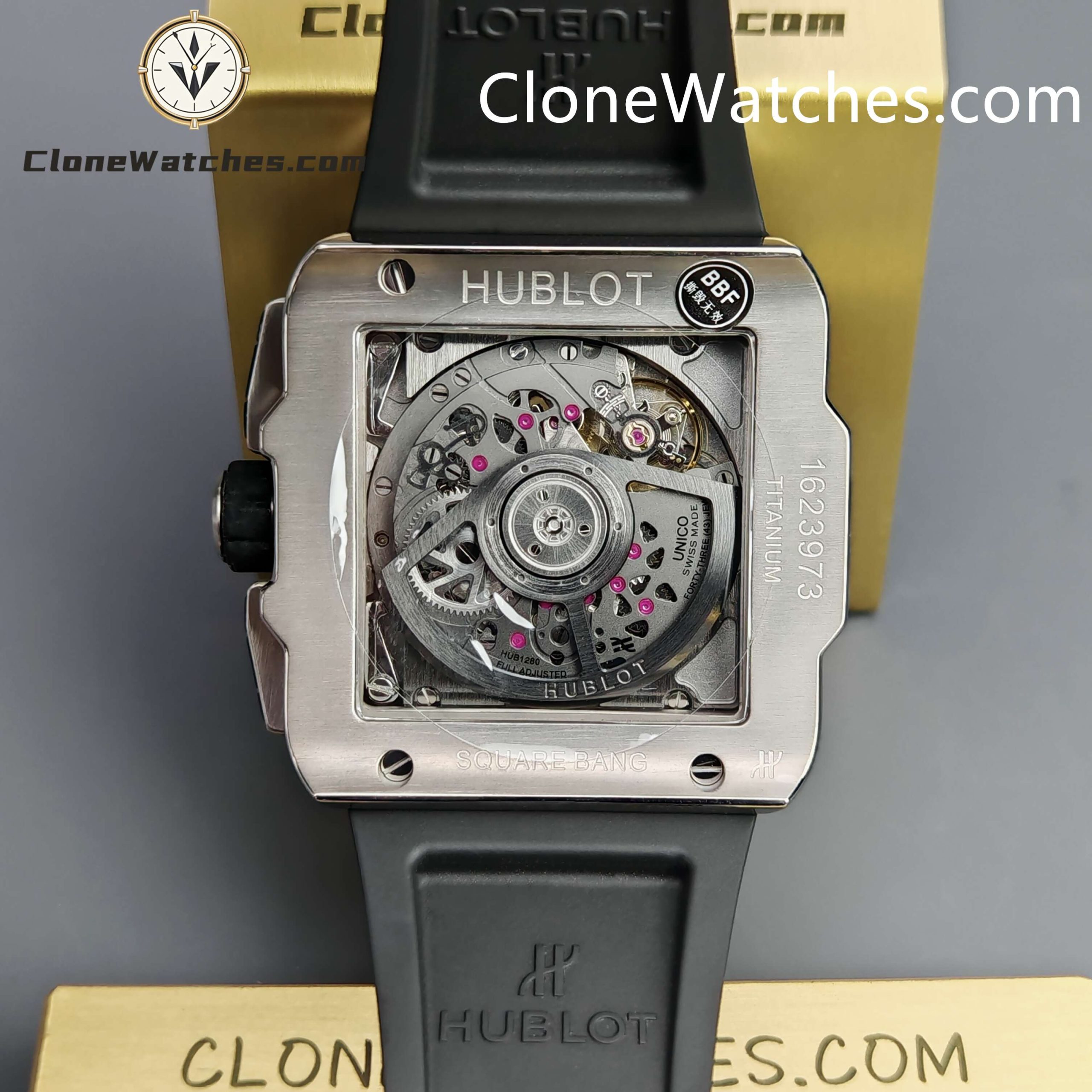 Hublot Super Clone Watches 1:1 Square Bang Unico Titanium Ceramic 42MM 821.NM.0170.RX