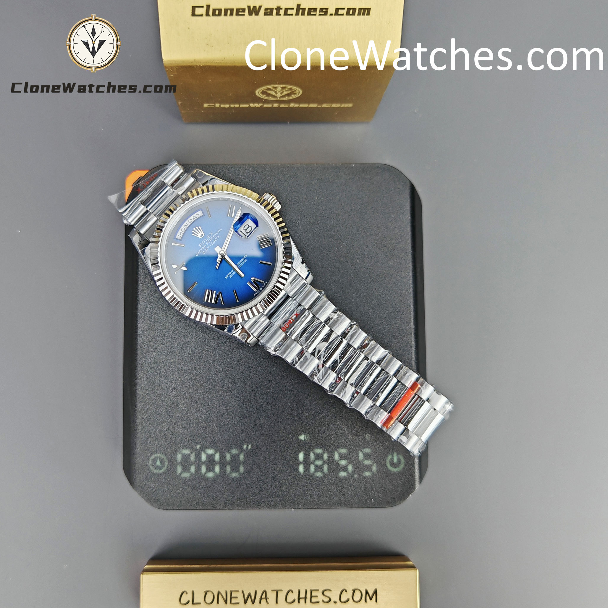 Rolex Super Clone Watches 1:1 Day Date Blue Dial 40mm m228239-0076 3255 Movement