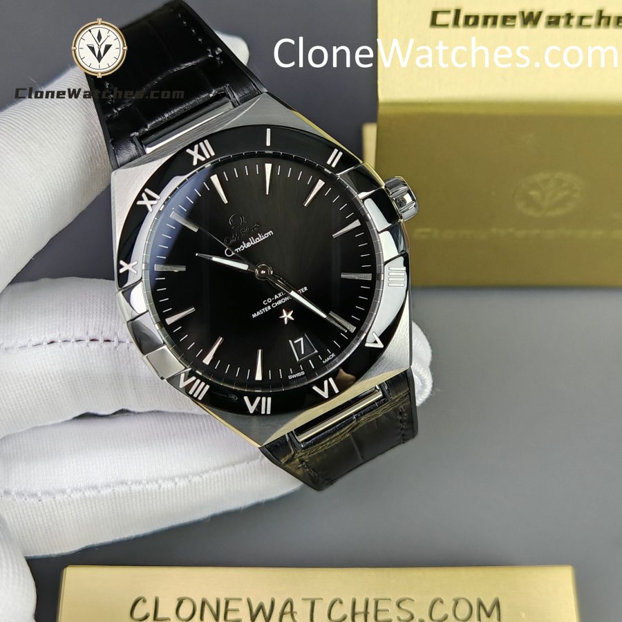OMEGA Super Clone Watches 1:1 Constellation steel on leather strap 131.33.41.21.01.001 41mm