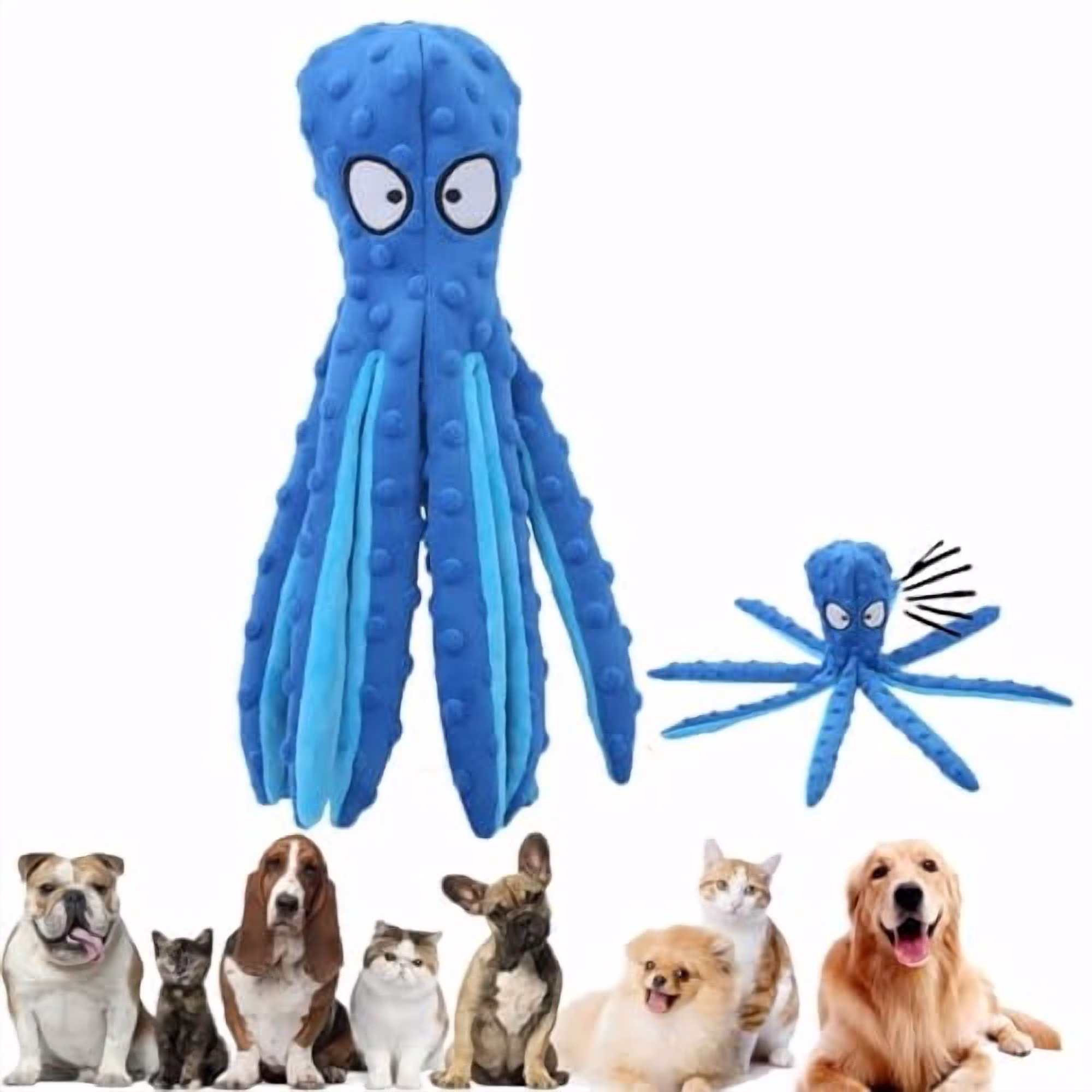 Aonerit Octopus Dog Toys, No Stuffing Crinkle Dog Toys for Aggressive Chewers, Durable Interactive Chew Toys for Dogs Training and Reduce Boredom