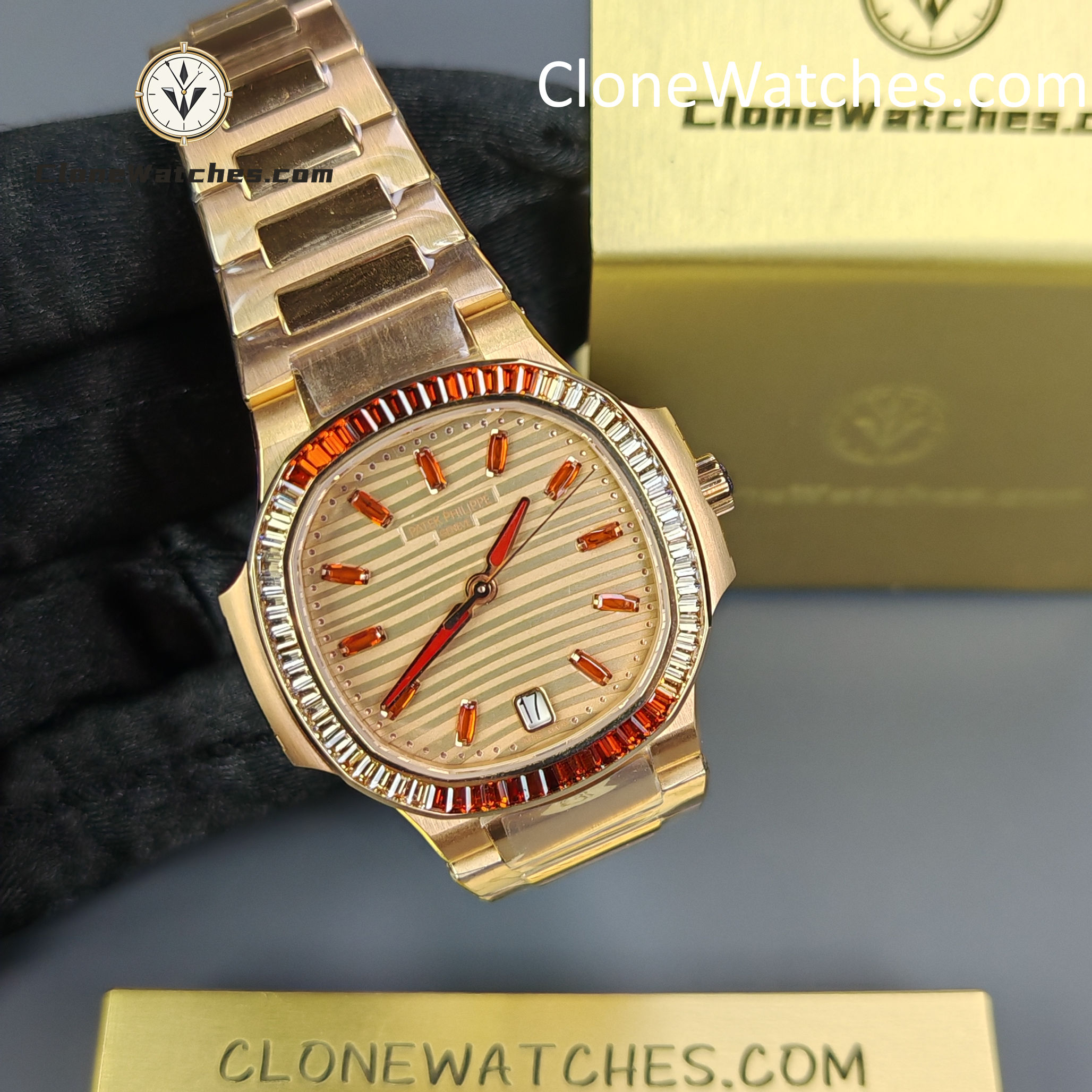 Patek Philippe Super Clone Watches 1:1 Nautilus Rose Gold 7118/1300R-001 35.2 mm