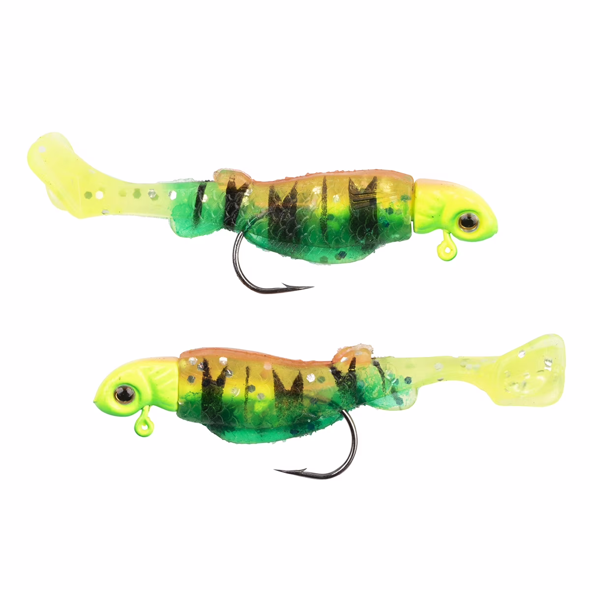 (2 pack) Ozark Trail 1/8 oz Freshwater Rigged Panfish Minnow Fishing Lure, Blue & Pink, 2-Pack