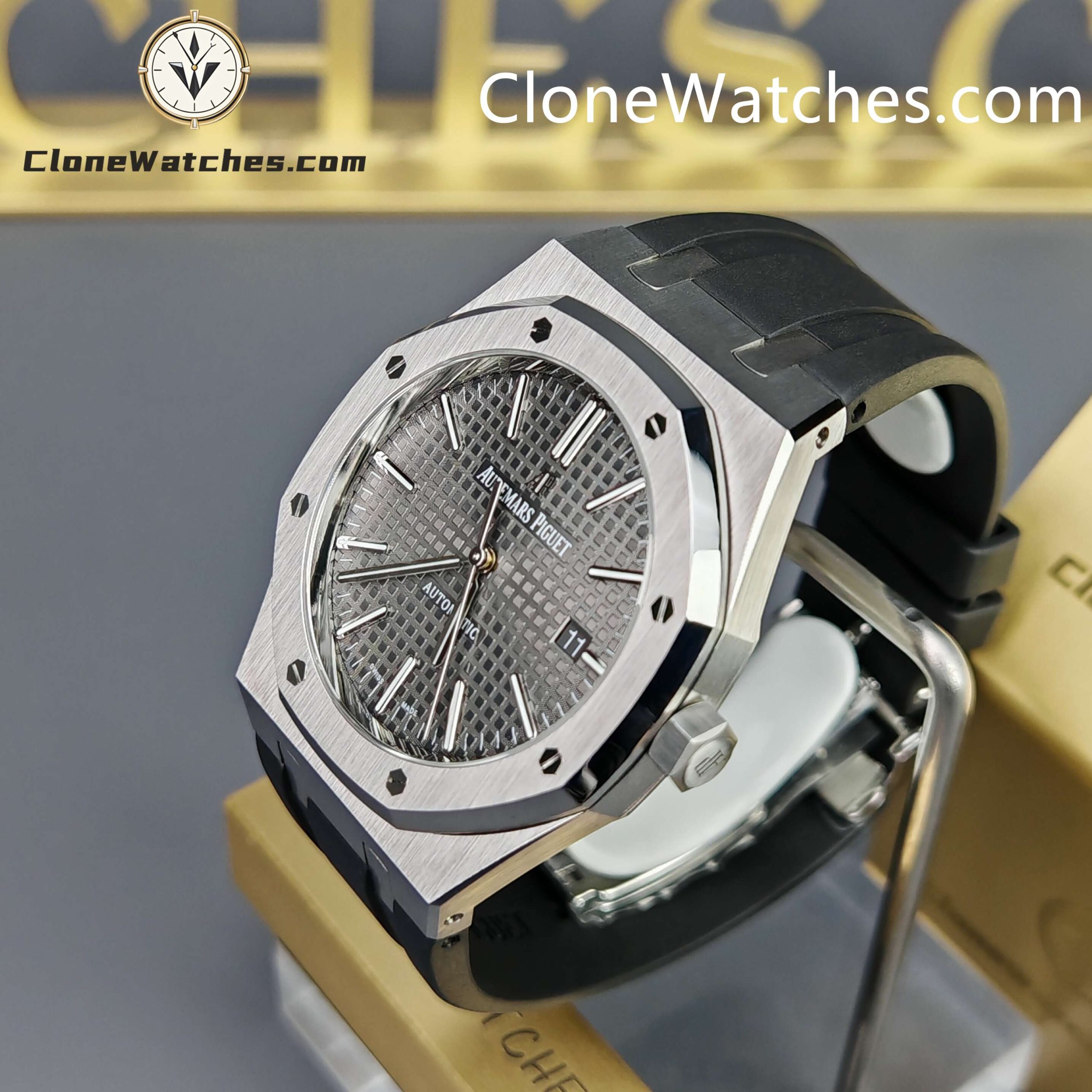Audemars Piguet Super Clone Watches 1:1 Royal Oak 15400 Grey Dial Rubber Strap
