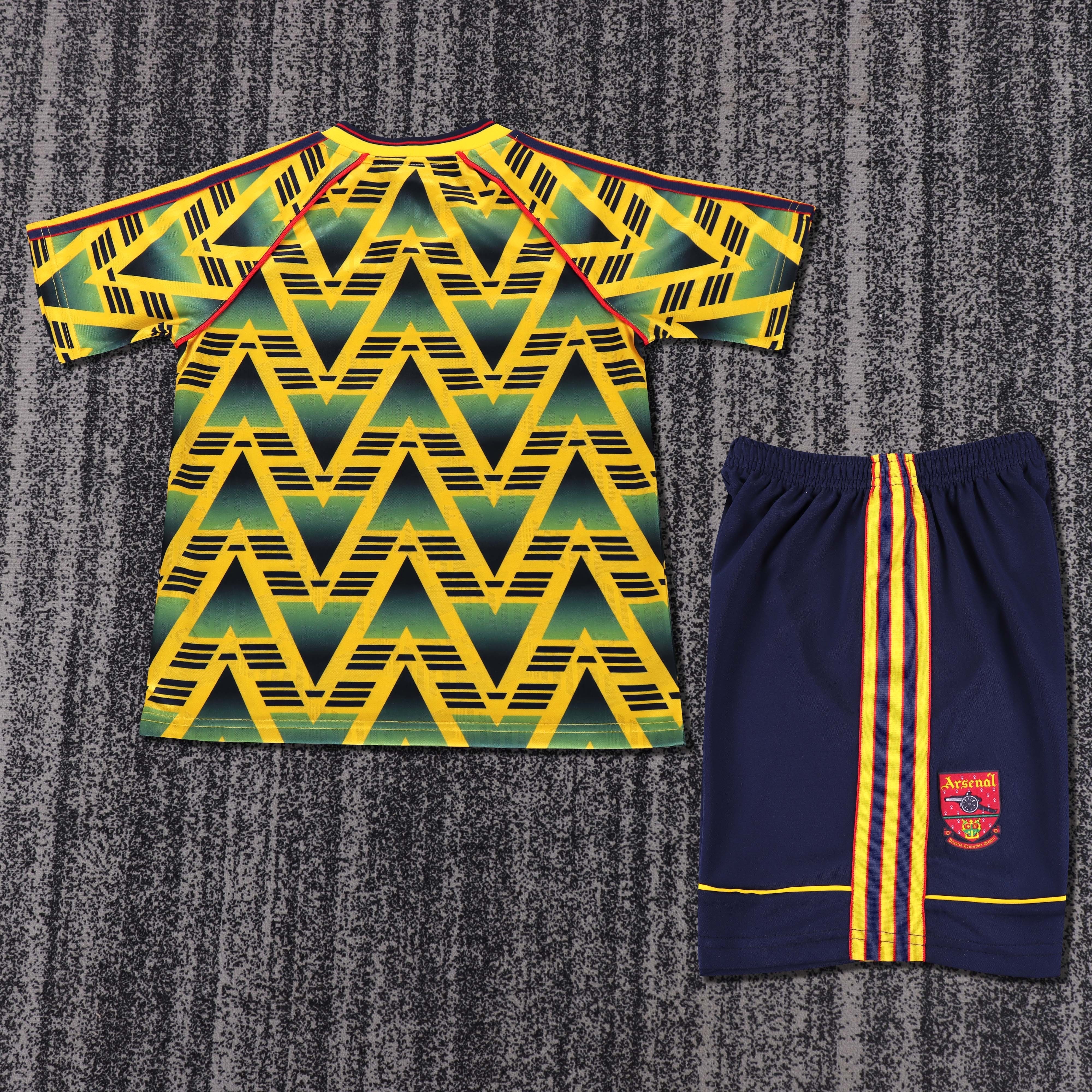 1991-93 Arsenal Away Retro Children's Jersey Set - Fans Edition