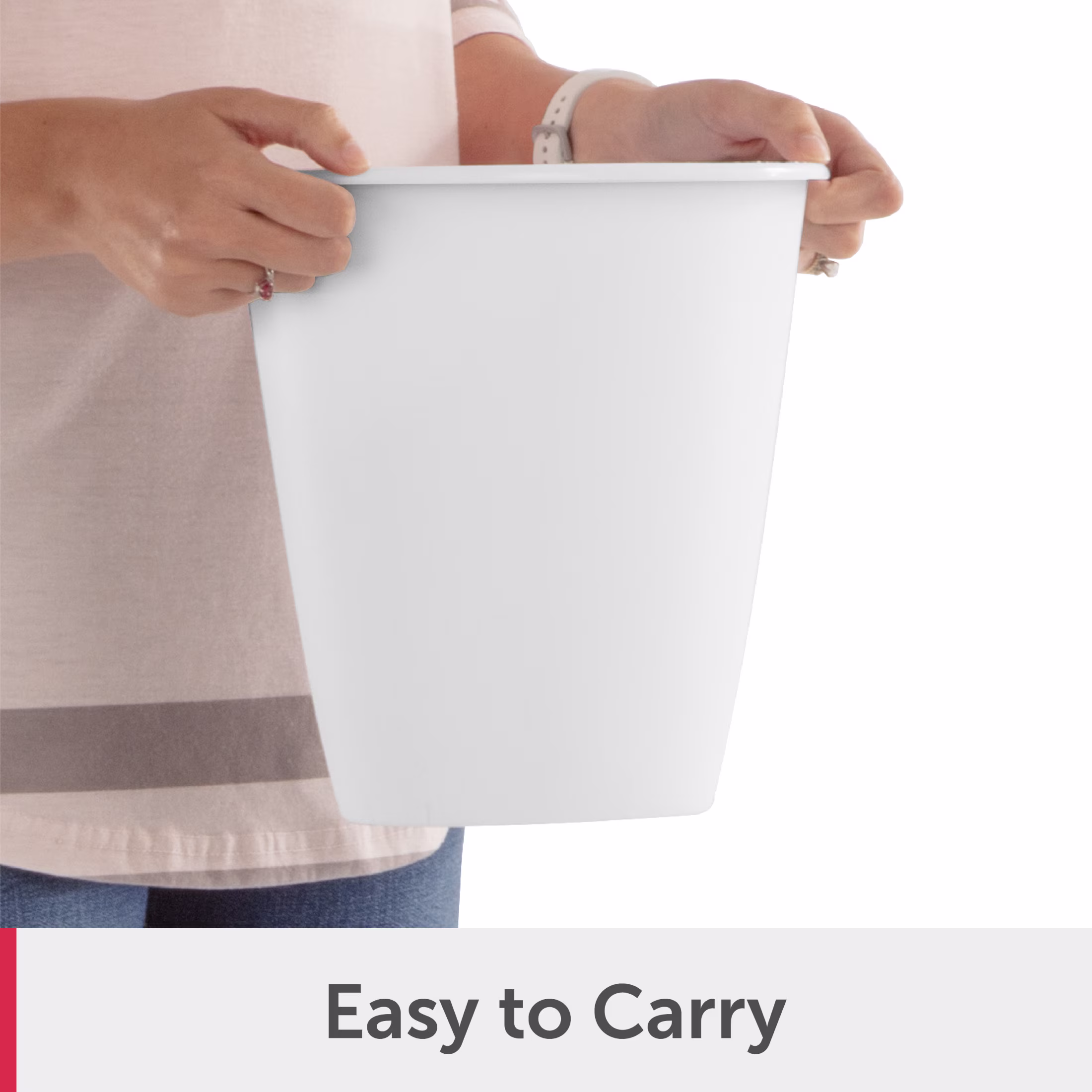 Sterilite Small Bathroom Trash Can, 1.5 Gallon Plastic Garbage Bucket Bin with No Lid, White