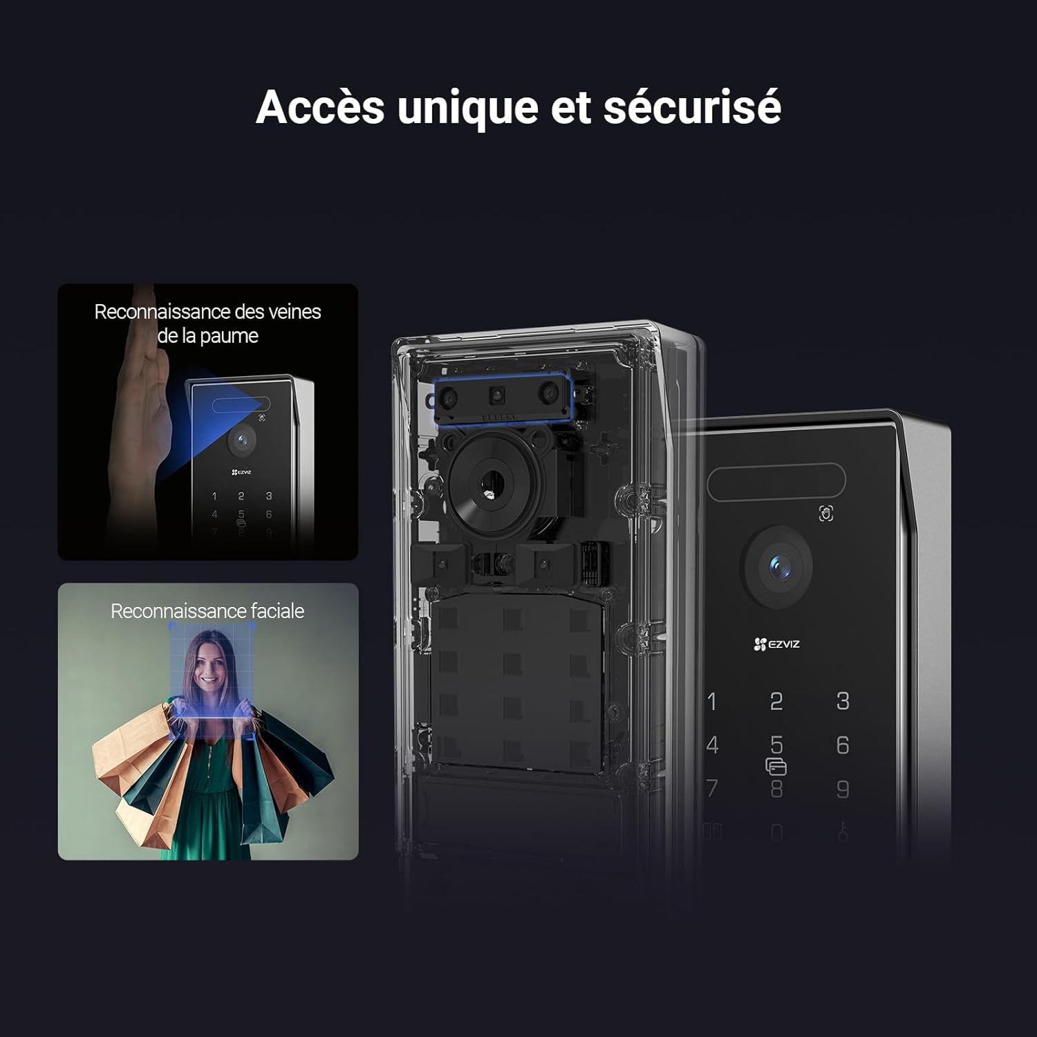 Visiophone connecté 4K écran 8 pouces reconnaissance paume visage étanche WiFi