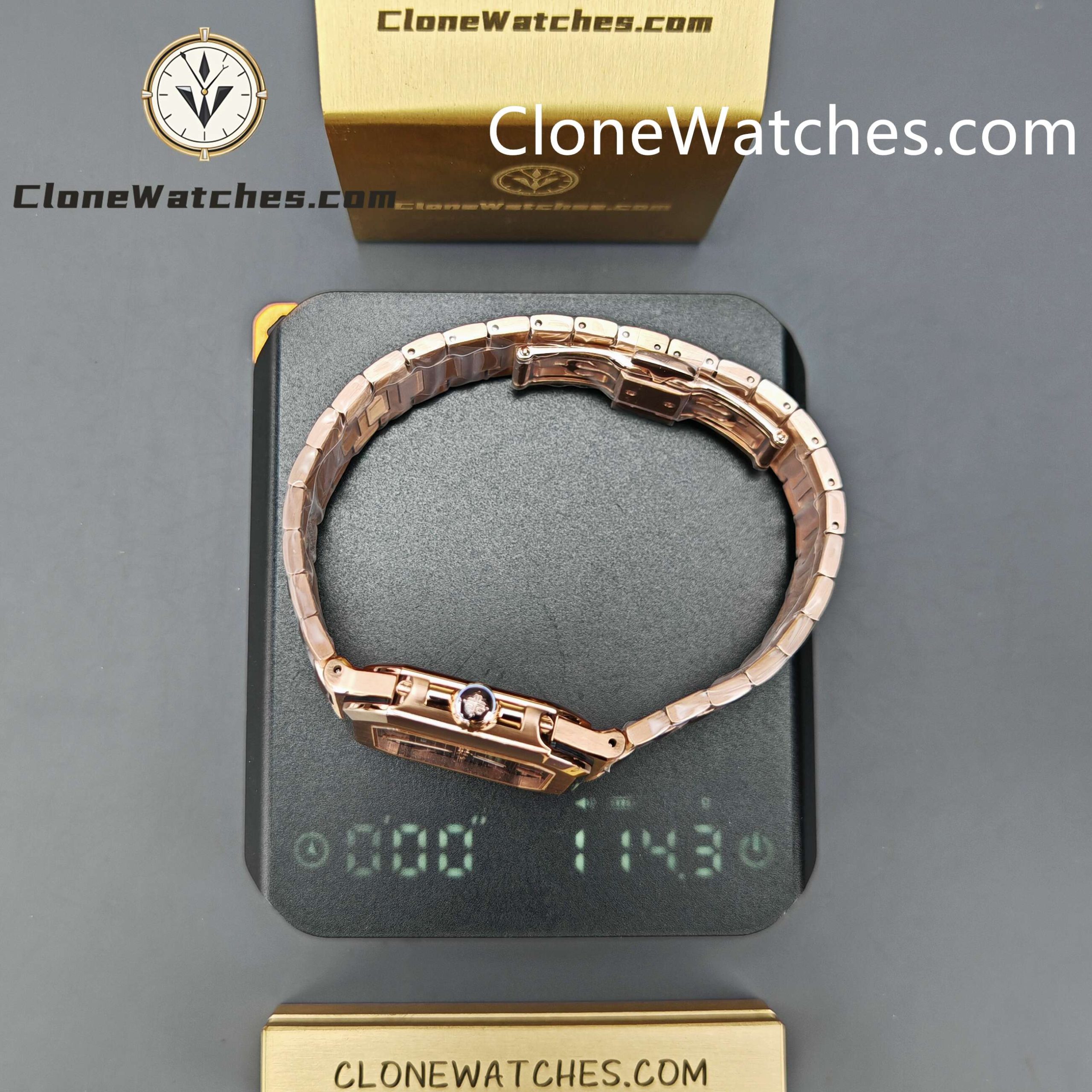 Patek Philippe Super Clone Watches 1:1 CUBITUS Rose Gold 7128/1R-001 Brown Dial