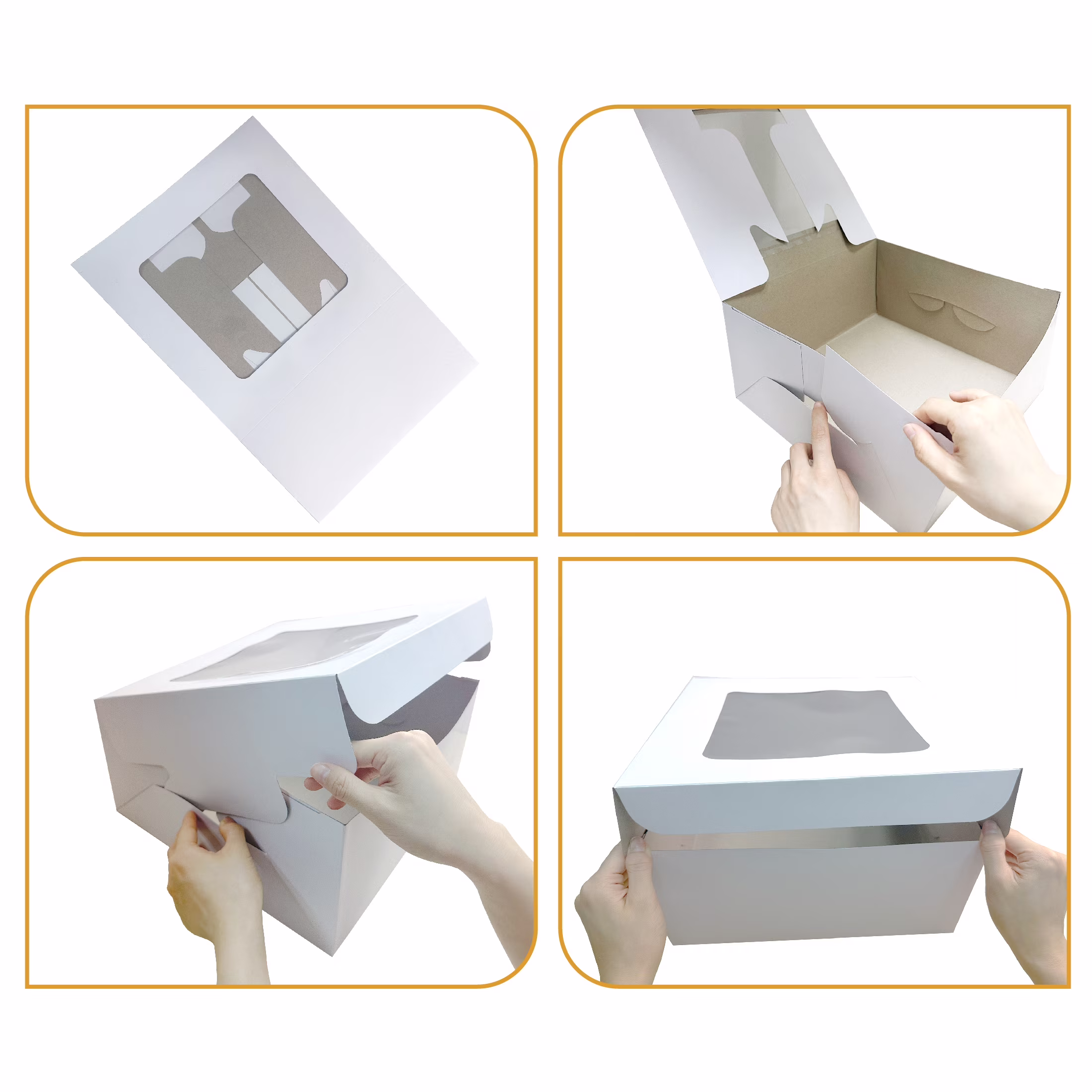 11 Inch x 11 Inch x 4 Inch White Cake Box with Window by Way To Celebrate