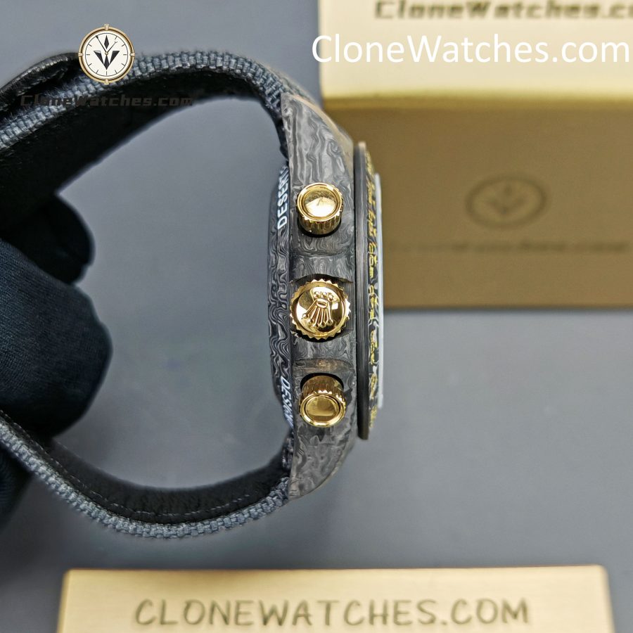 Modified Super Clone Watches 1:1 DiW Rolex Daytona NTPT Carbon “CREAM INVERT GOLD”