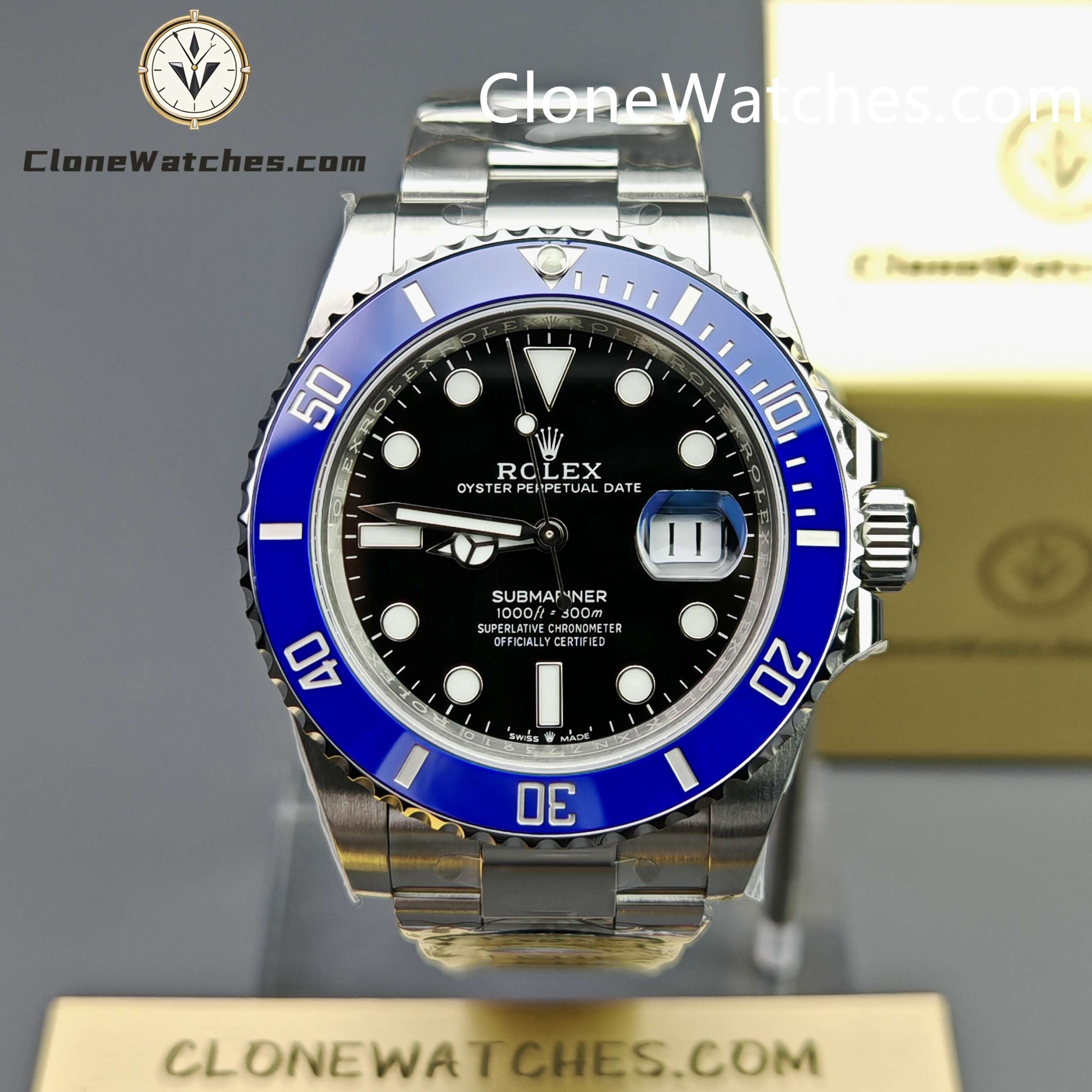 Rolex Super Clone Watches 1:1 Submariner Blue Bezel m126619lb 3235 Movement