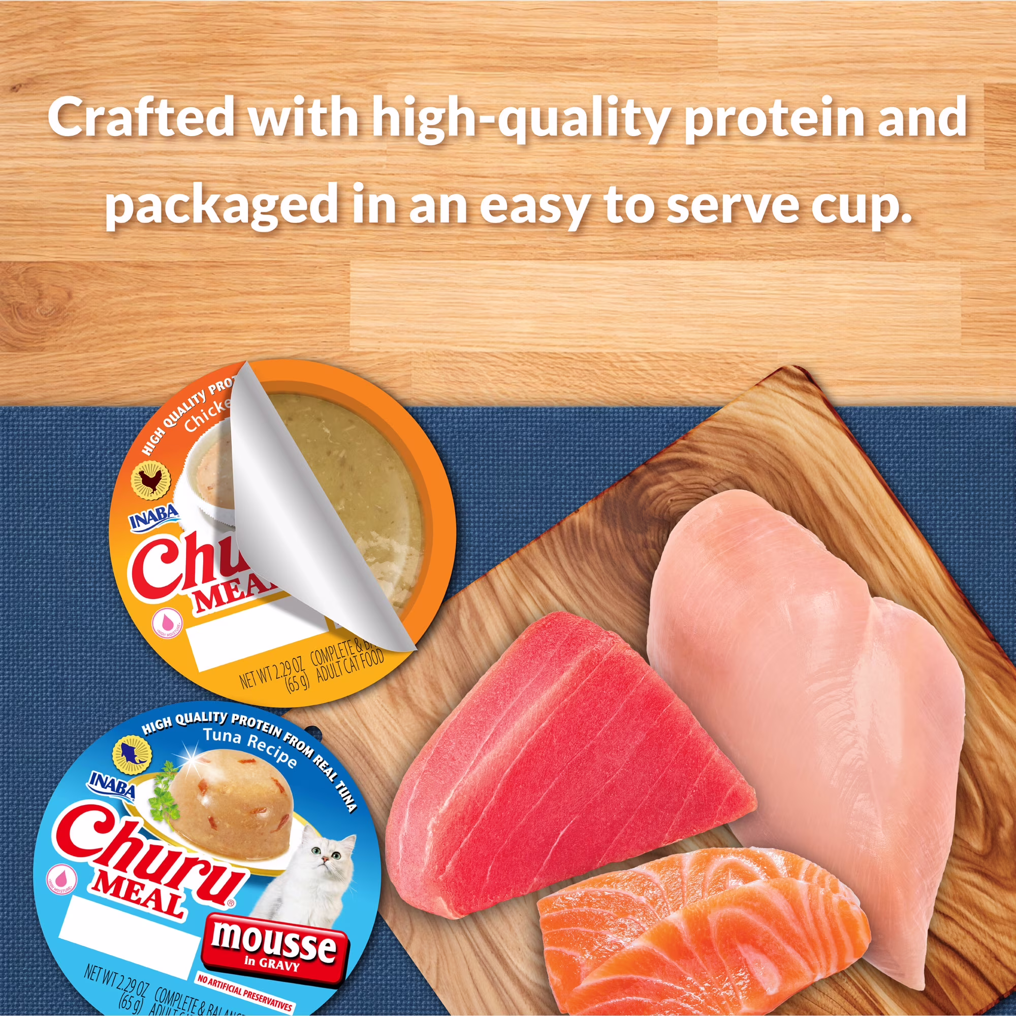 INABA Churu Meal Mousse Adult Wet Cat Food, 2.29 oz cup, 1-count, Chicken Recipe