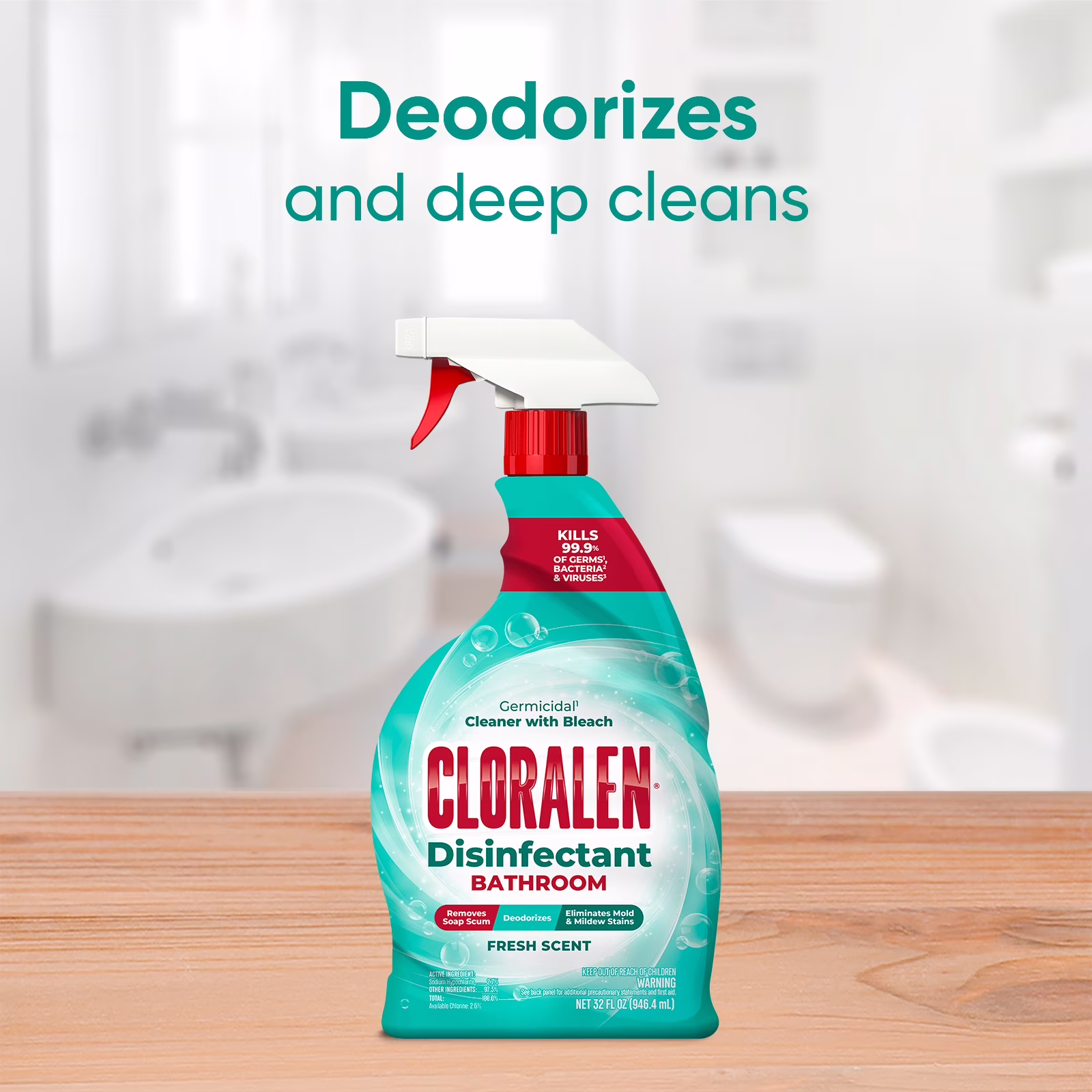 Cloralen Bathroom Bleach Cleaner Spray, Fresh, 32 fl oz
