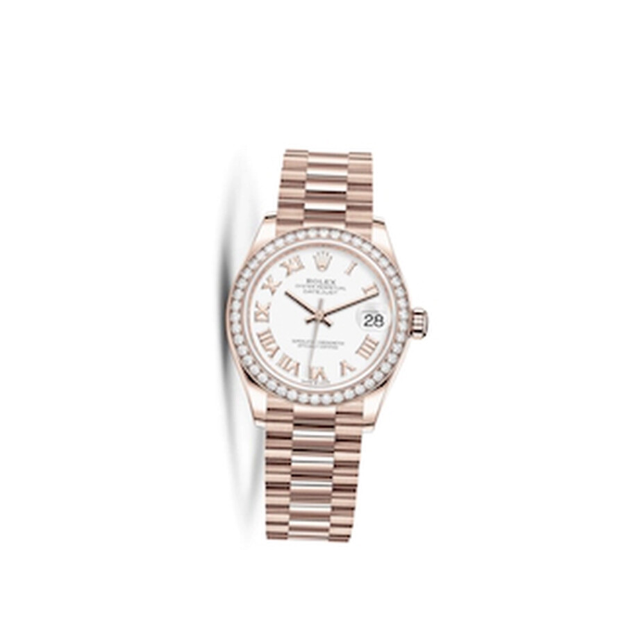 Rolex Datejust 31 Automatic White Dial Ladies 18 ct Everose Gold President Watch 278285WRP（Lifetime free warranty+90-days replacement service & Refund!.）