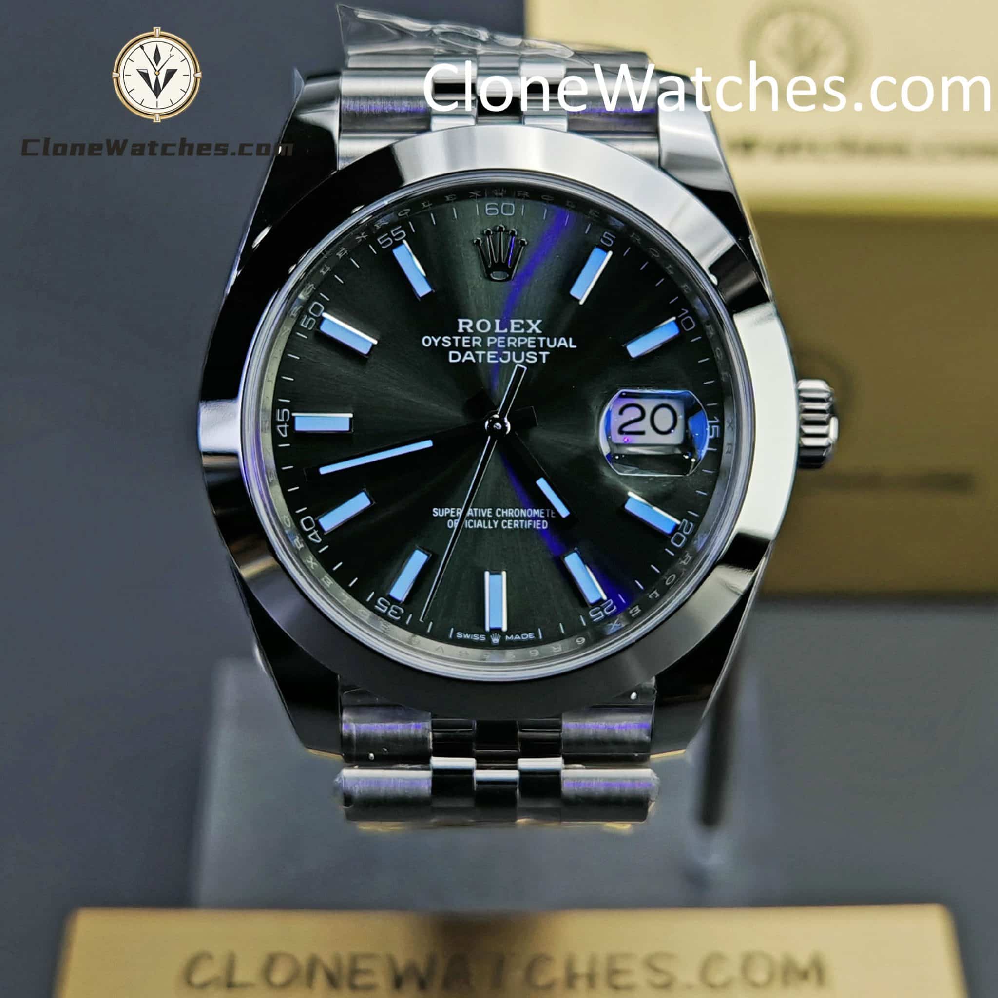 Rolex Super Clone Watches 1:1 DateJust Green Dial m126300-0020 Jubilee 41MM 3235 Movement
