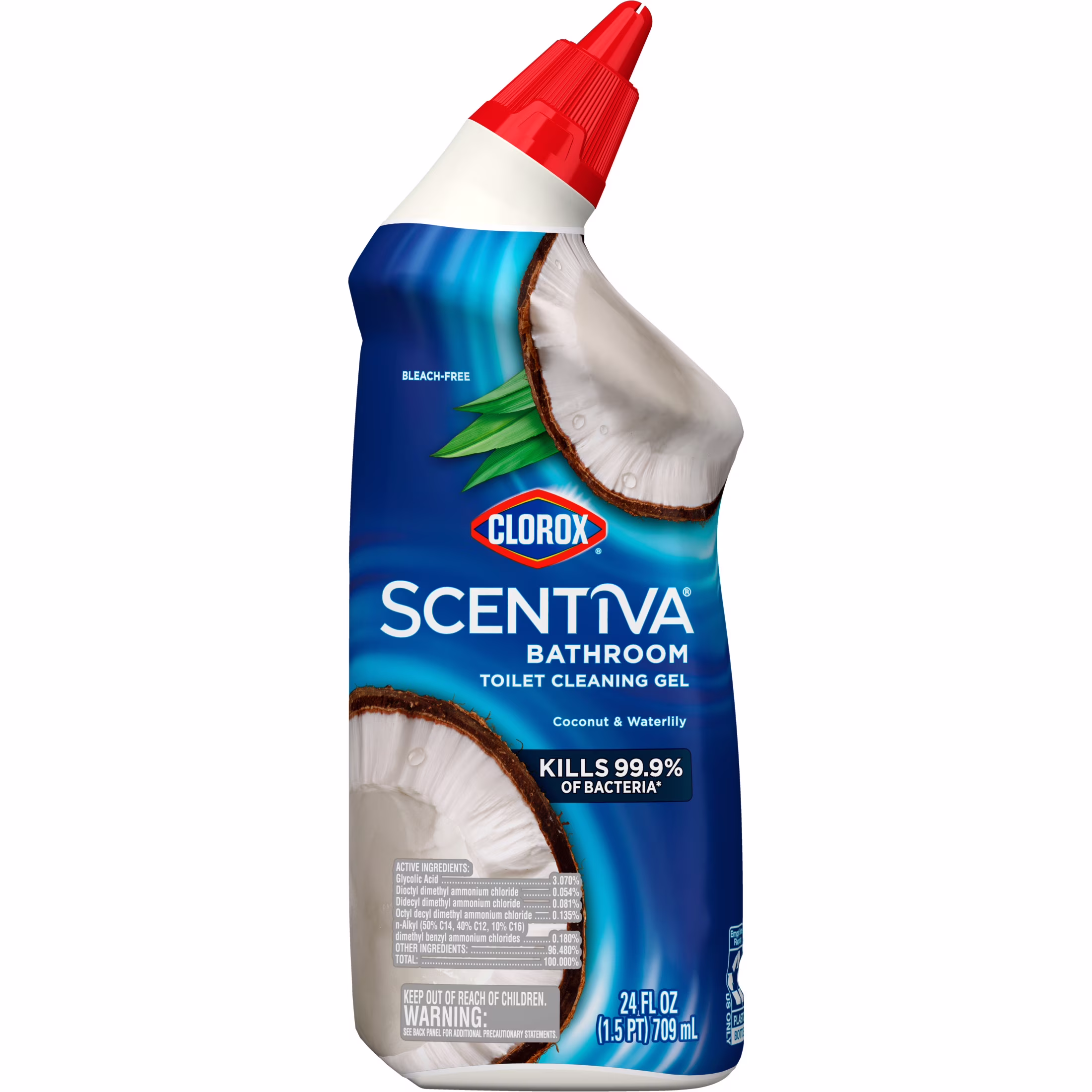Clorox Scentiva Bathroom Toilet Cleaning Gel, Coconut and Waterlily, 24 Fluid Ounces