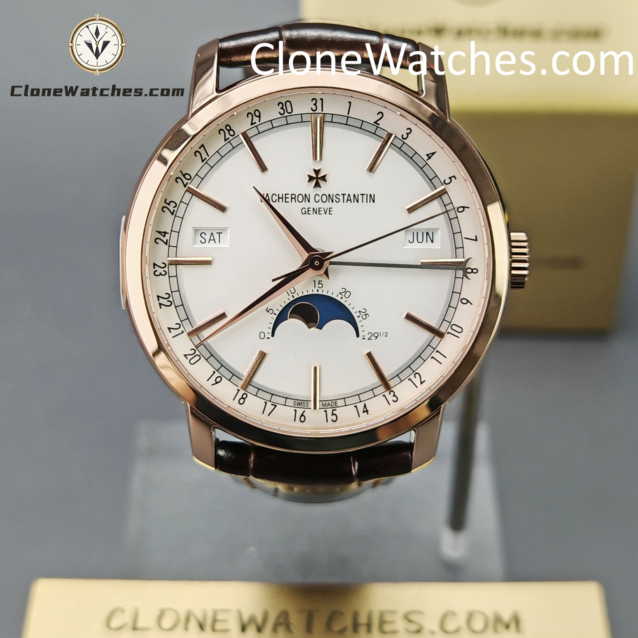 Vacheron Constantin Super Clone Watches 1:1 Traditionnelle Rose Gold 4010T/000R-B344 White Dial