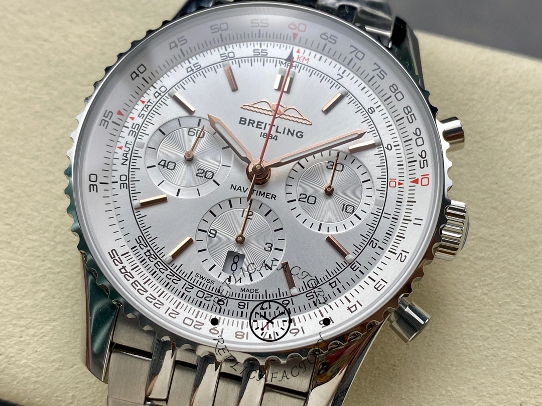 Breitling Navitimer B01 Clone AB0139211G1A1 Silver Dial 41mm