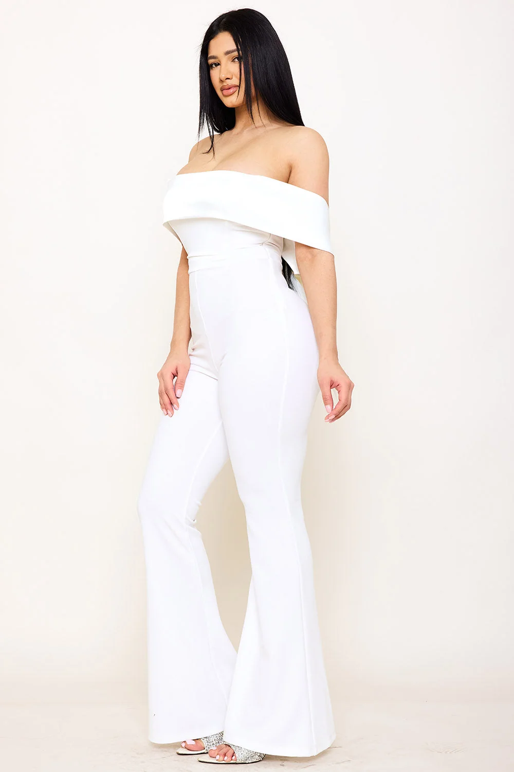 Symphony Jumpsuits - Satin And Techno Crepe Contast Jumpsuit