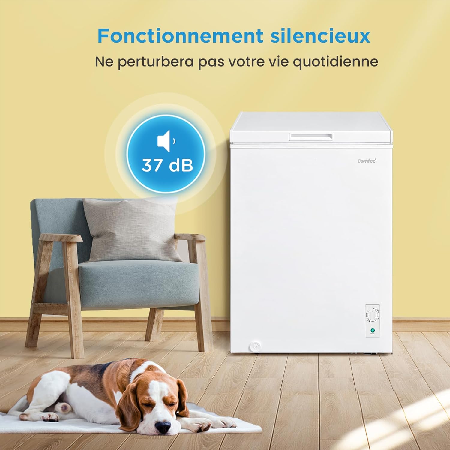 Congélateur coffre RCC146WH2EU 143L convertible compresseur inverter 4 étoiles blanc