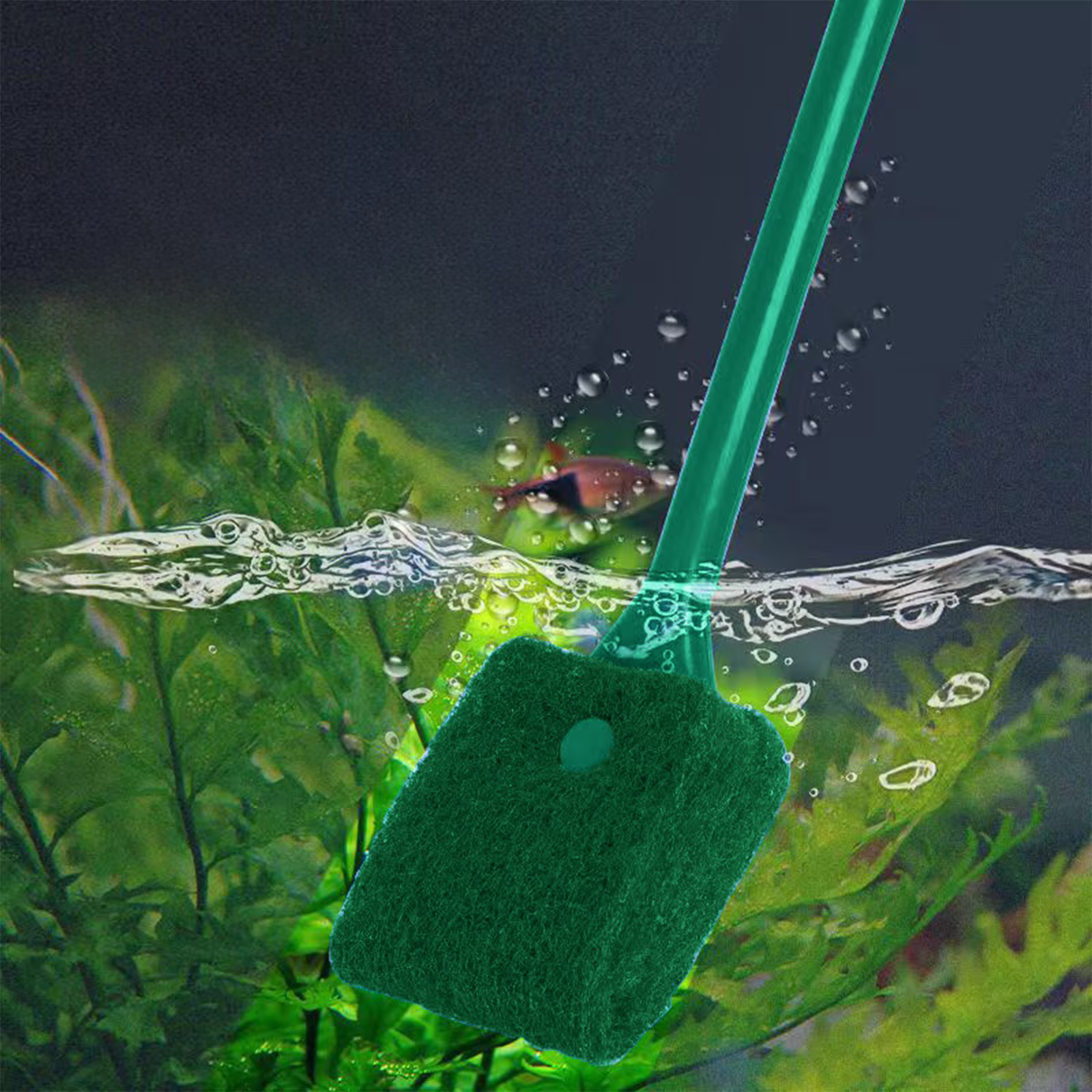 Dpityserensio Fish Tank Brush Aquarium Cleaning Brush Long Handle Dual-Sided Fish Tank Scrubber for Glass Tanks Algae Remover