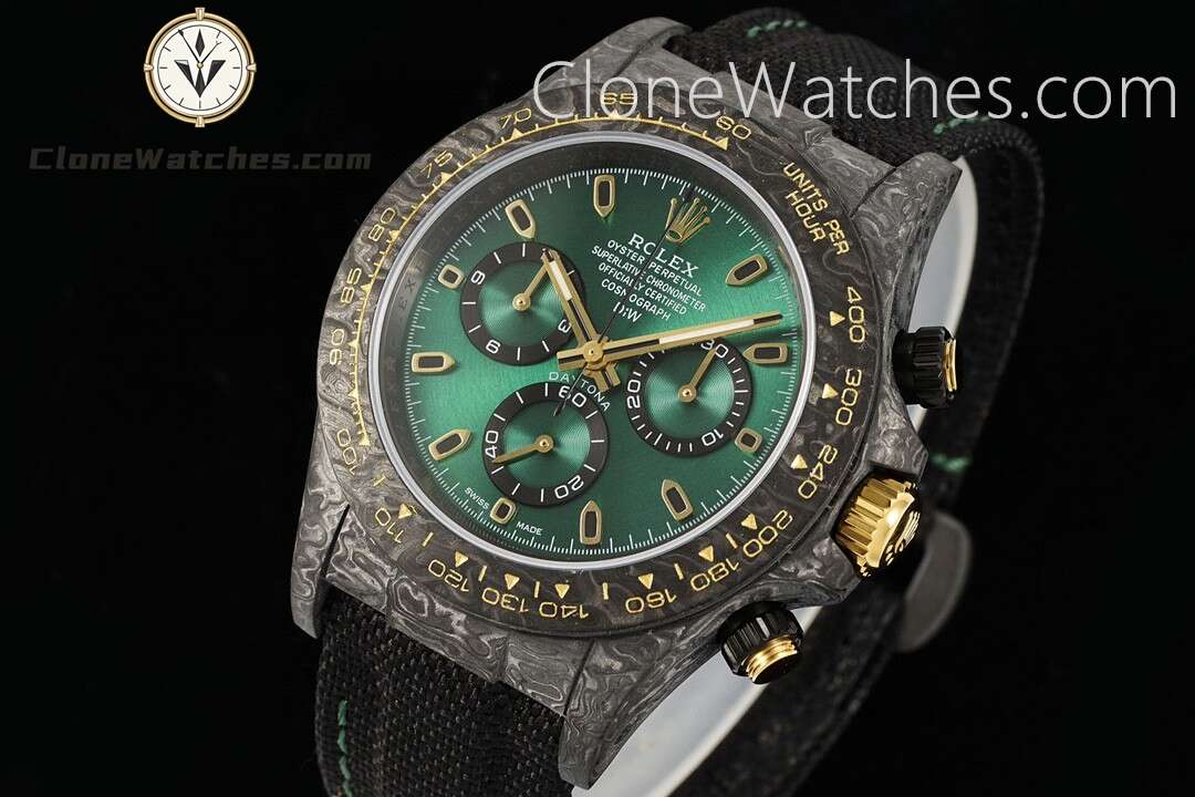 Modified Super Clone Watches 1:1 DiW Rolex Daytona NTPT Carbon GRADIENT GREEN GOLD