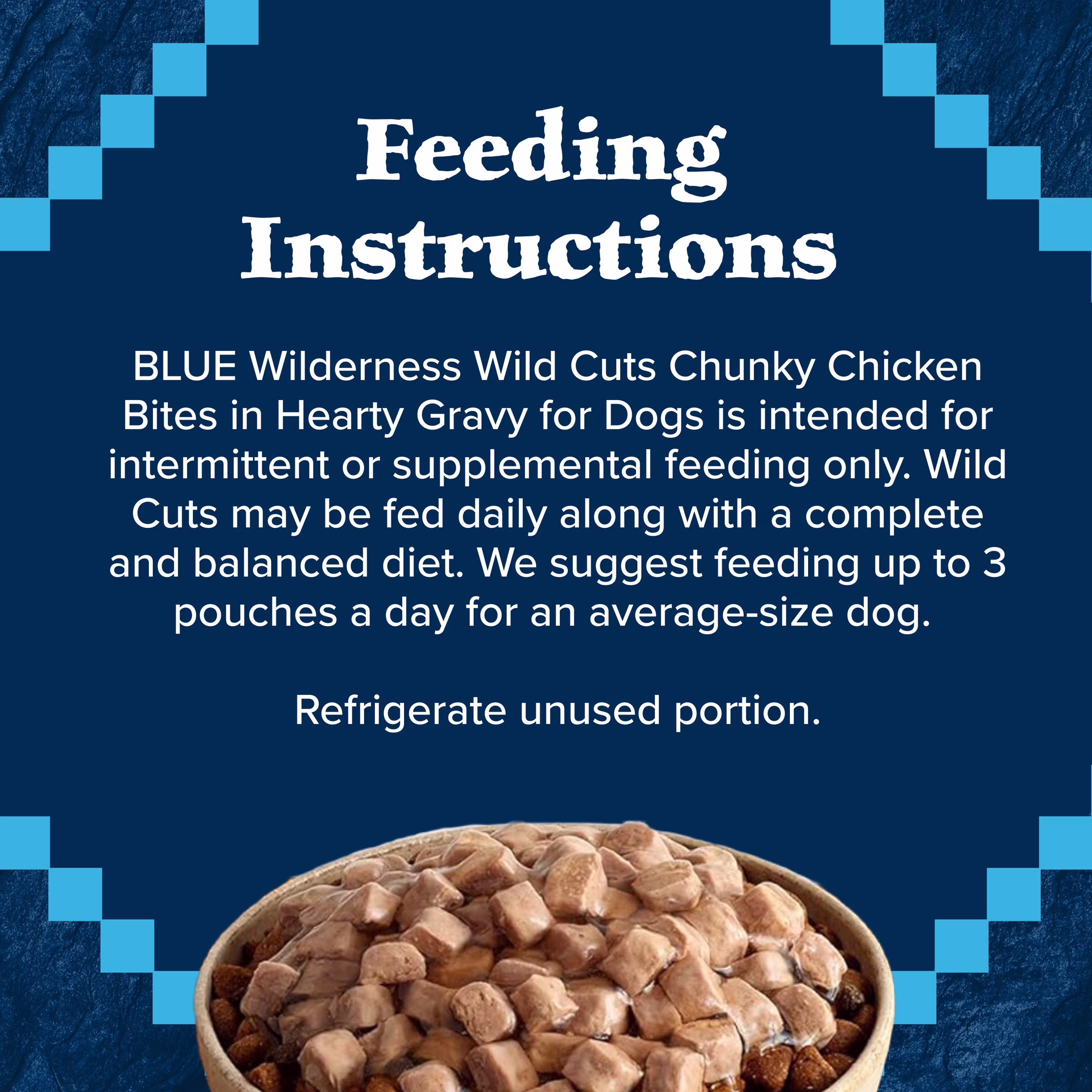 (12 pack) BLUE Wilderness Trail Toppers Dog Wet Food, Chicken Bites in Gravy, 3-oz Pouch
