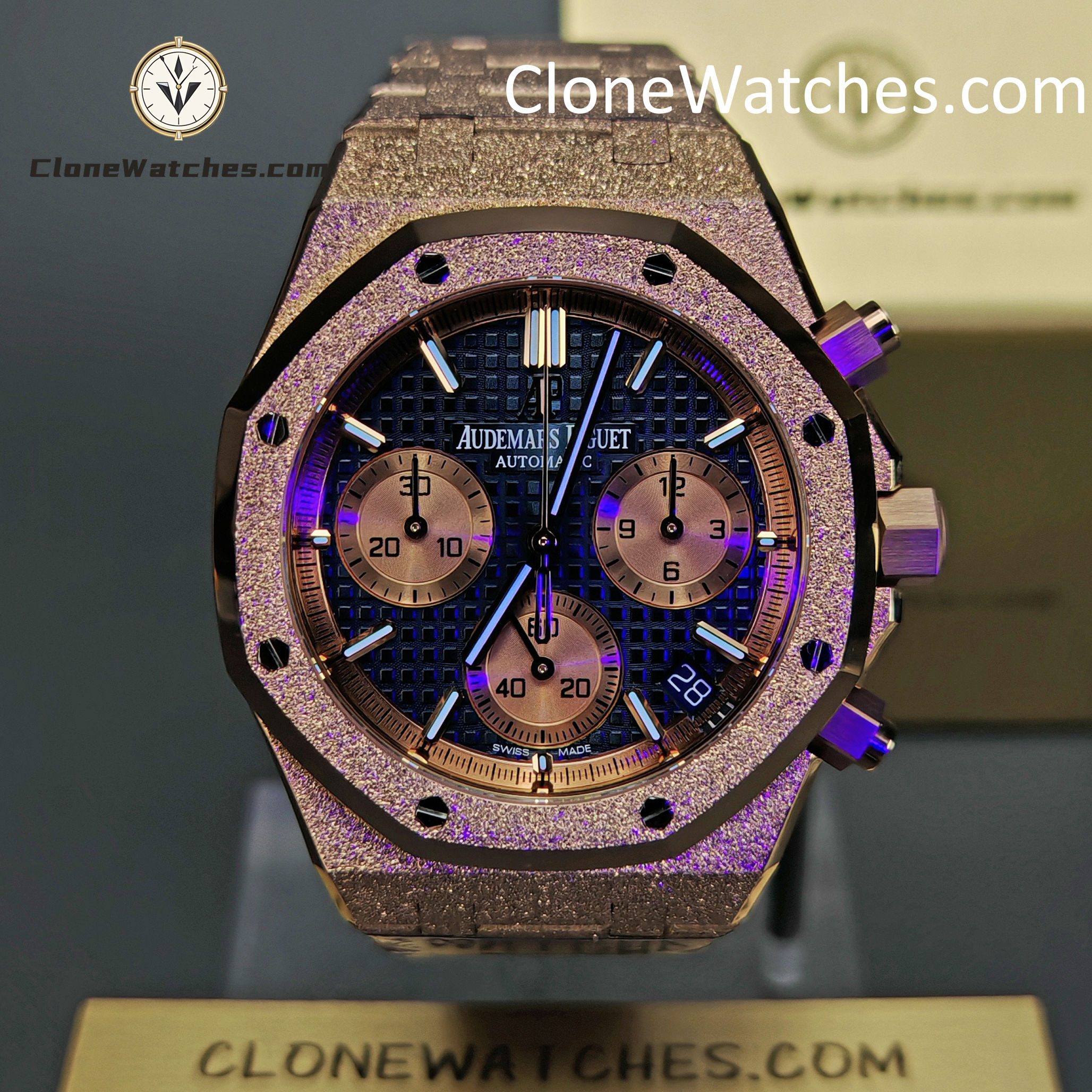 Audemars Piguet Super Clone Watches 1:1 Royal Oak Blue Dial 26239OR Selfwinding Chronograph
