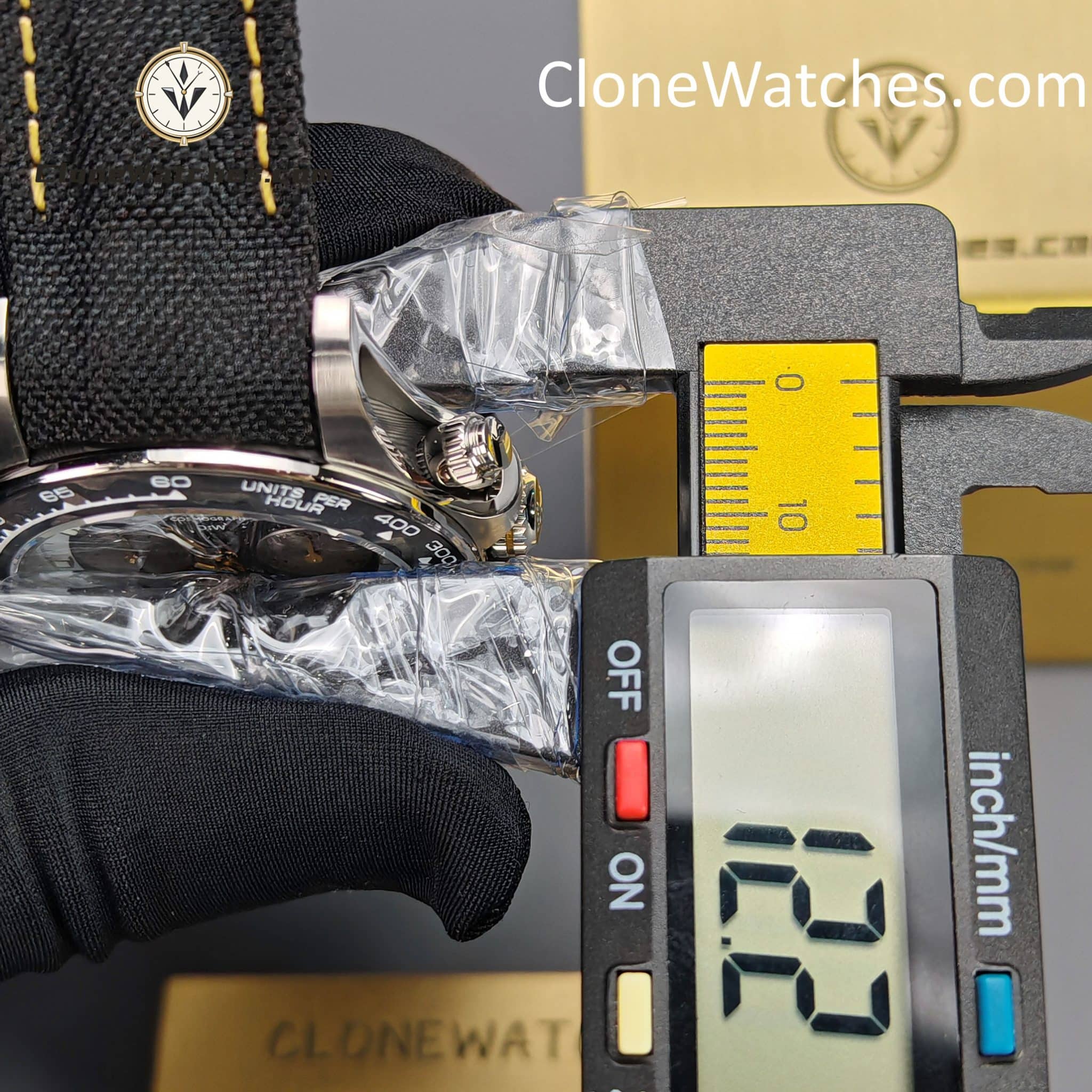 Modified Super Clone Watches 1:1 DiW Rolex Daytona “EXCEPTIONAL UNIQUE” 4130 Movement Black Strap