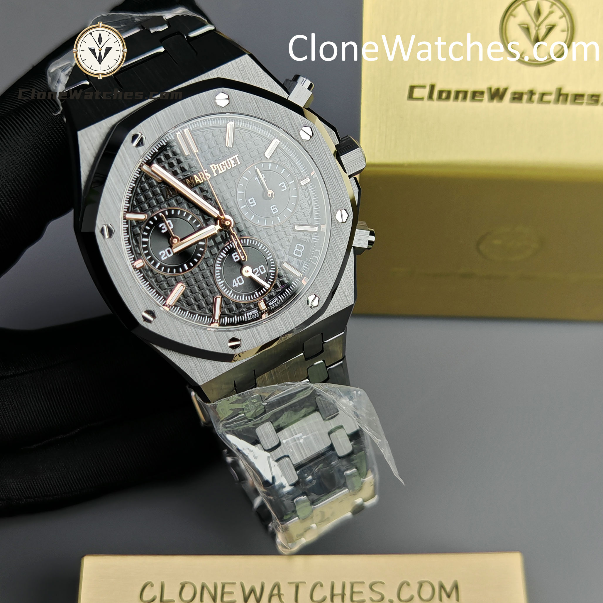 Audemars Piguet Super Clone Watches 1:1 Royal Oak All Black Dial 26240 Selfwinding Chronograph
