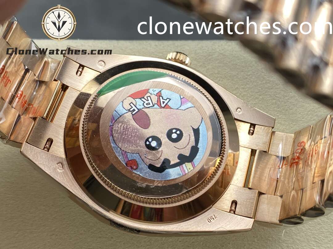 Rolex Super Clone Watches 1:1 Day Date Rose Gold Brown Roman Dial 40mm m228235-0002 3255 Movement