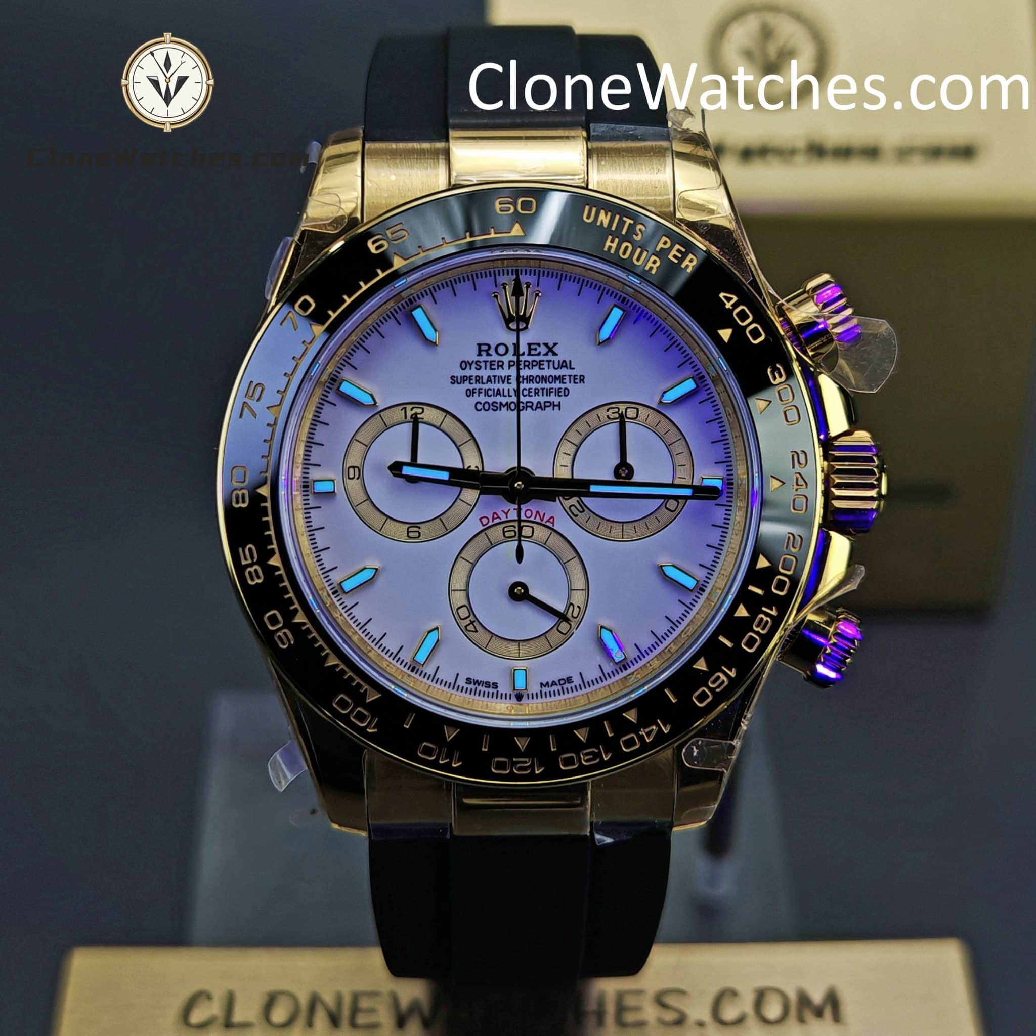 Rolex Super Clone Watches 1:1 Daytona 18K Gold M126518ln-0002 4131 Movement